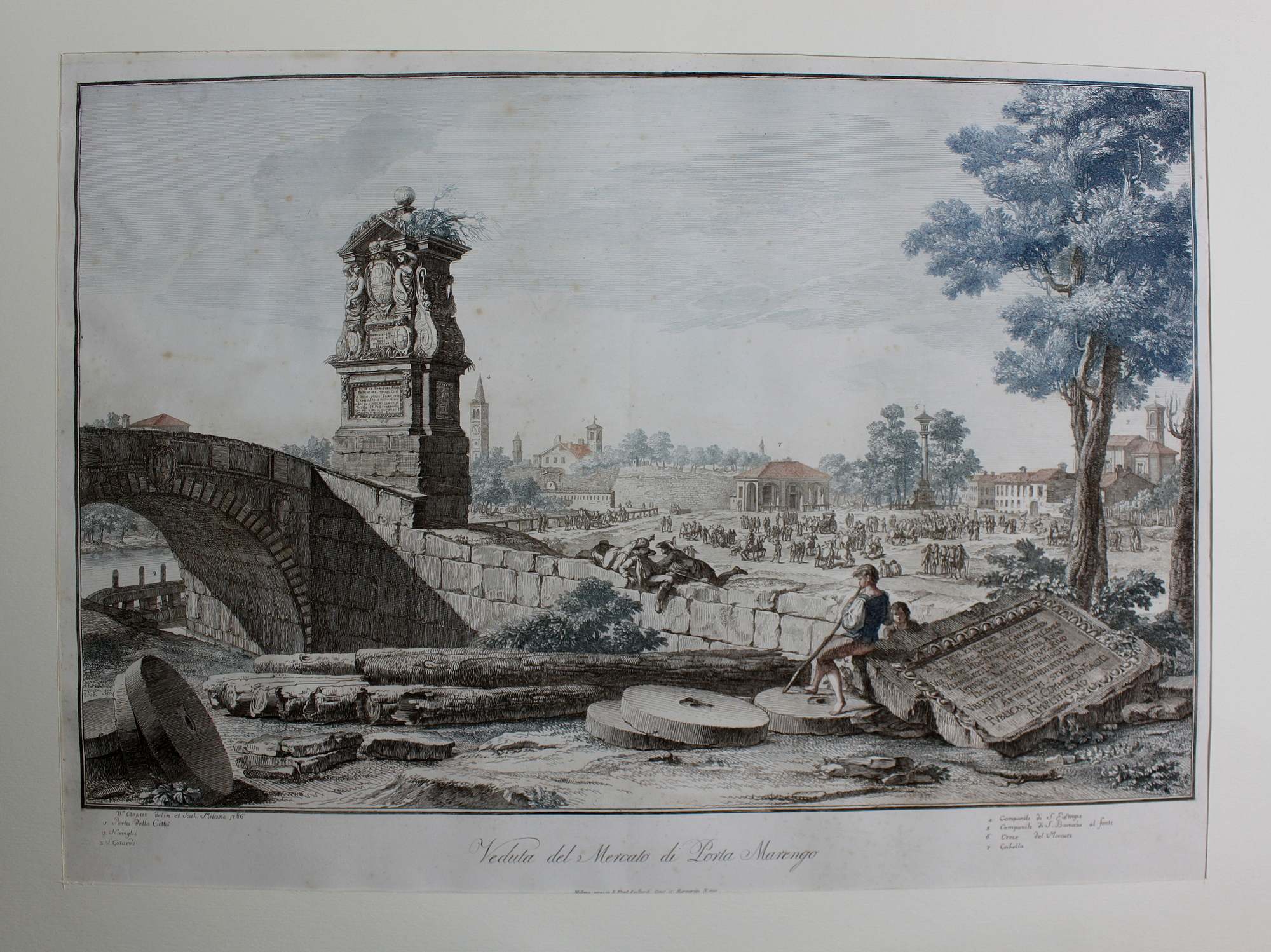 ASPARI DOMENICO. Veduta del Mercato di Porta Marengo. Milano, presso …