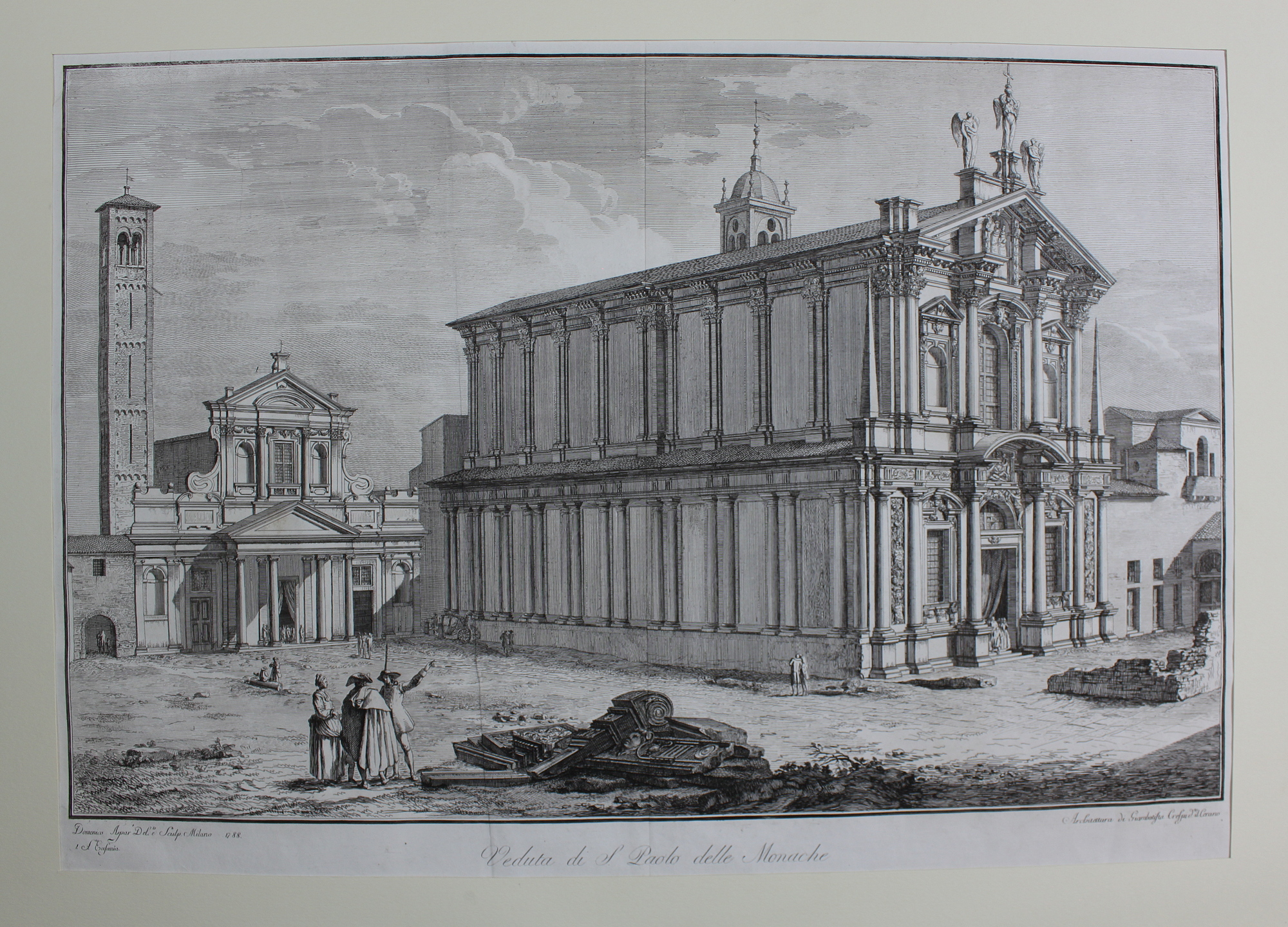 ASPARI DOMENICO. Veduta di S. Paolo delle Monache. Milano, presso …