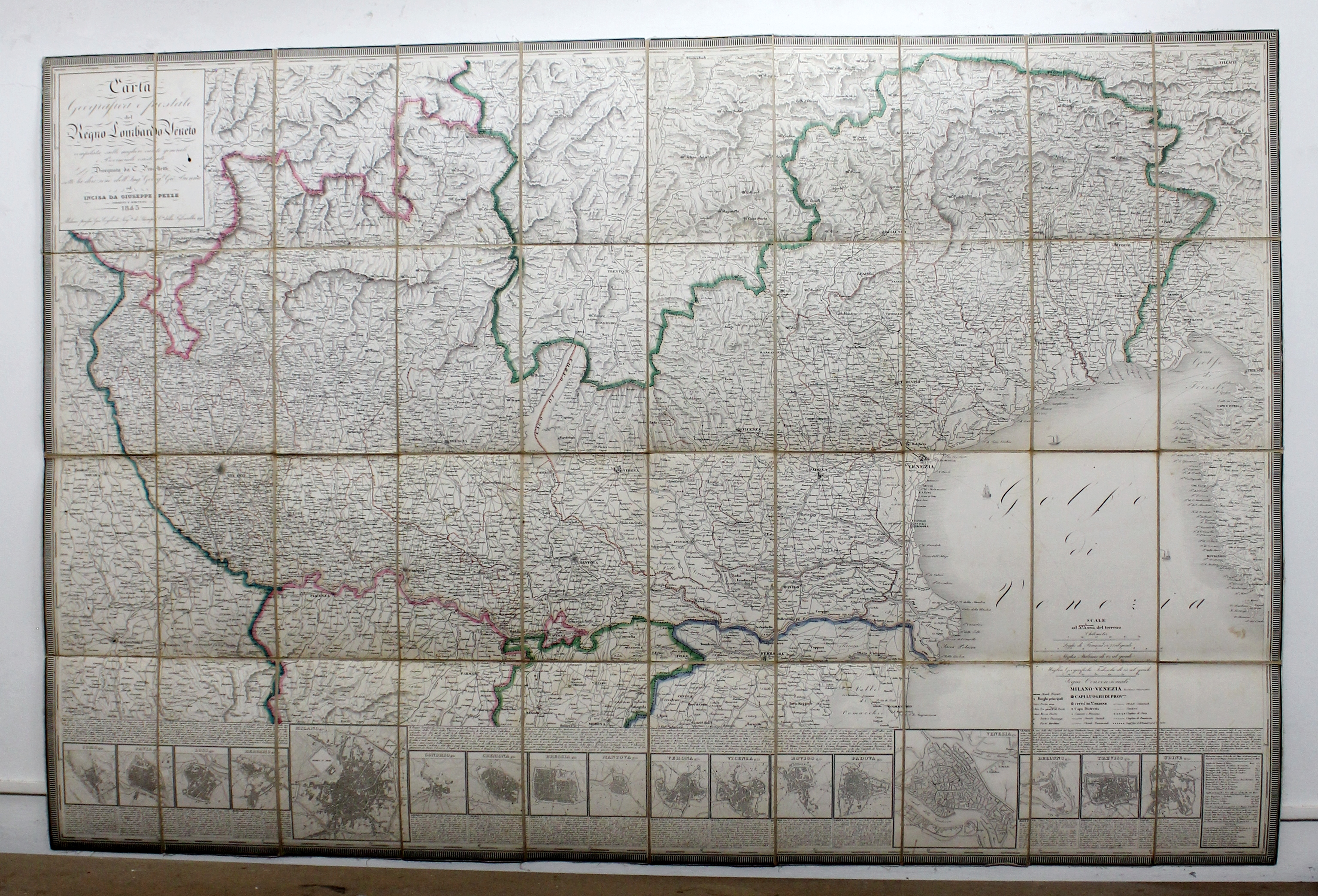 Carta Geografica Postale del Regno Lombardo - Veneto in 4 …
