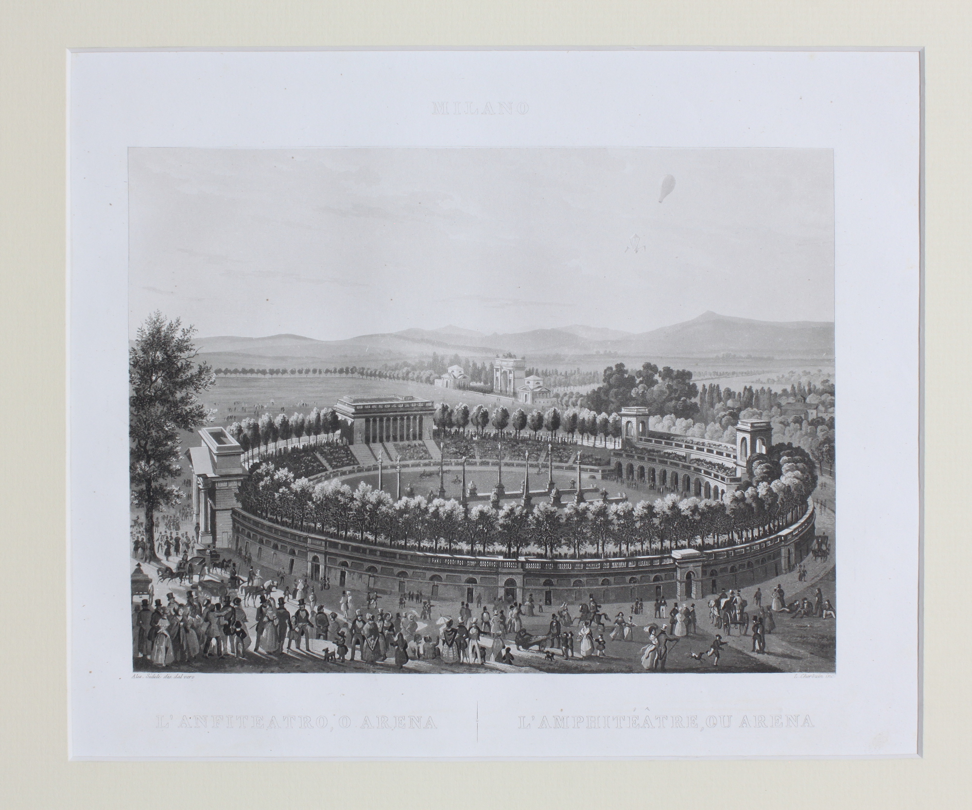 CHERBUIN LUIGI. L'Anfiteatro, o Arena - L'Amphitéatre, ou Arena. Milano, …