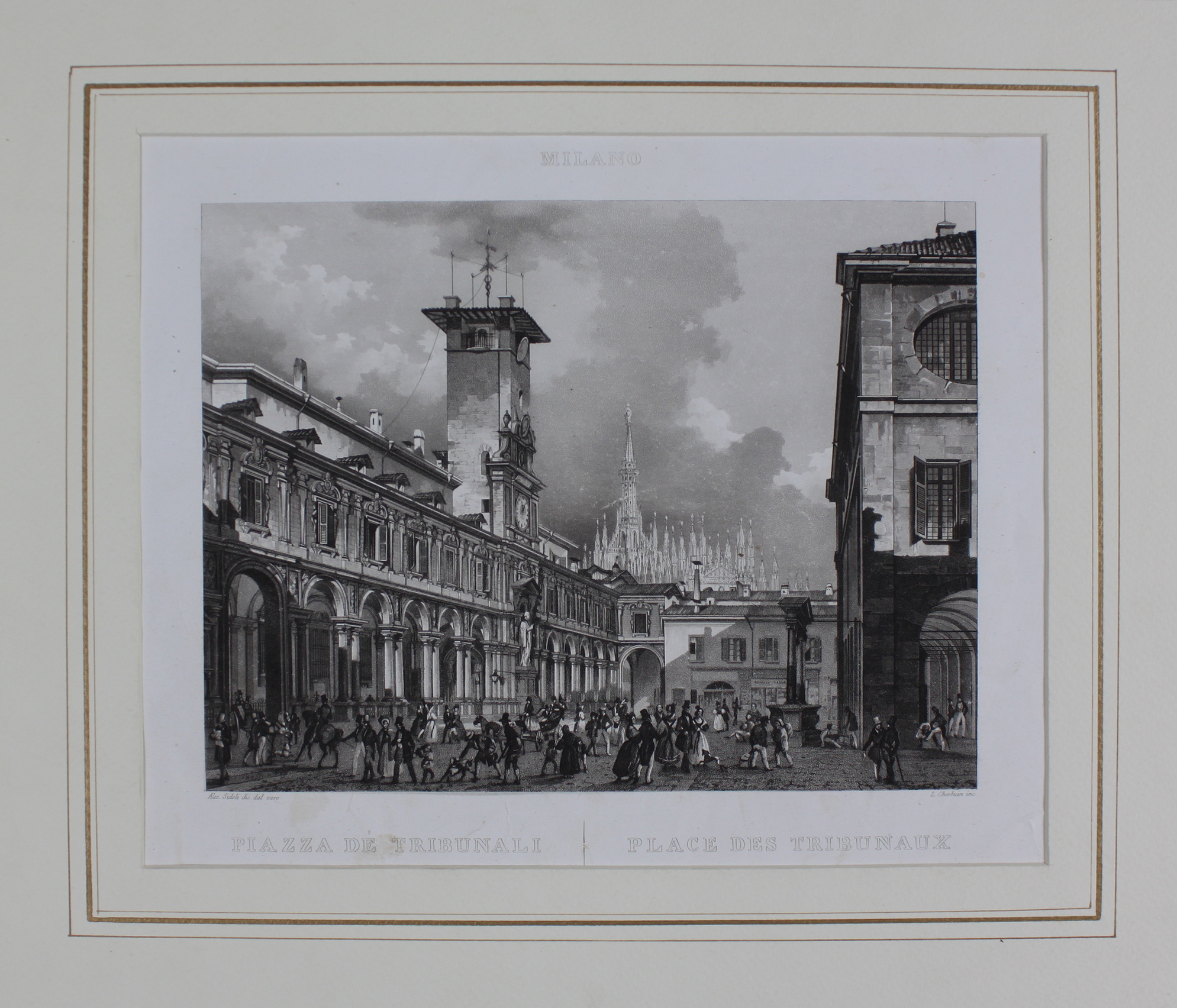 CHERBUIN LUIGI. Piazza De' Tribunali - Place des Tribunaux. Milano, …