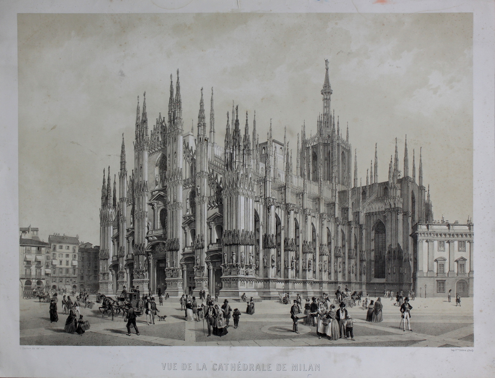 CHERBUIN LUIGI. Vue de la Cathédrale de Milan. Milano, (publiè …