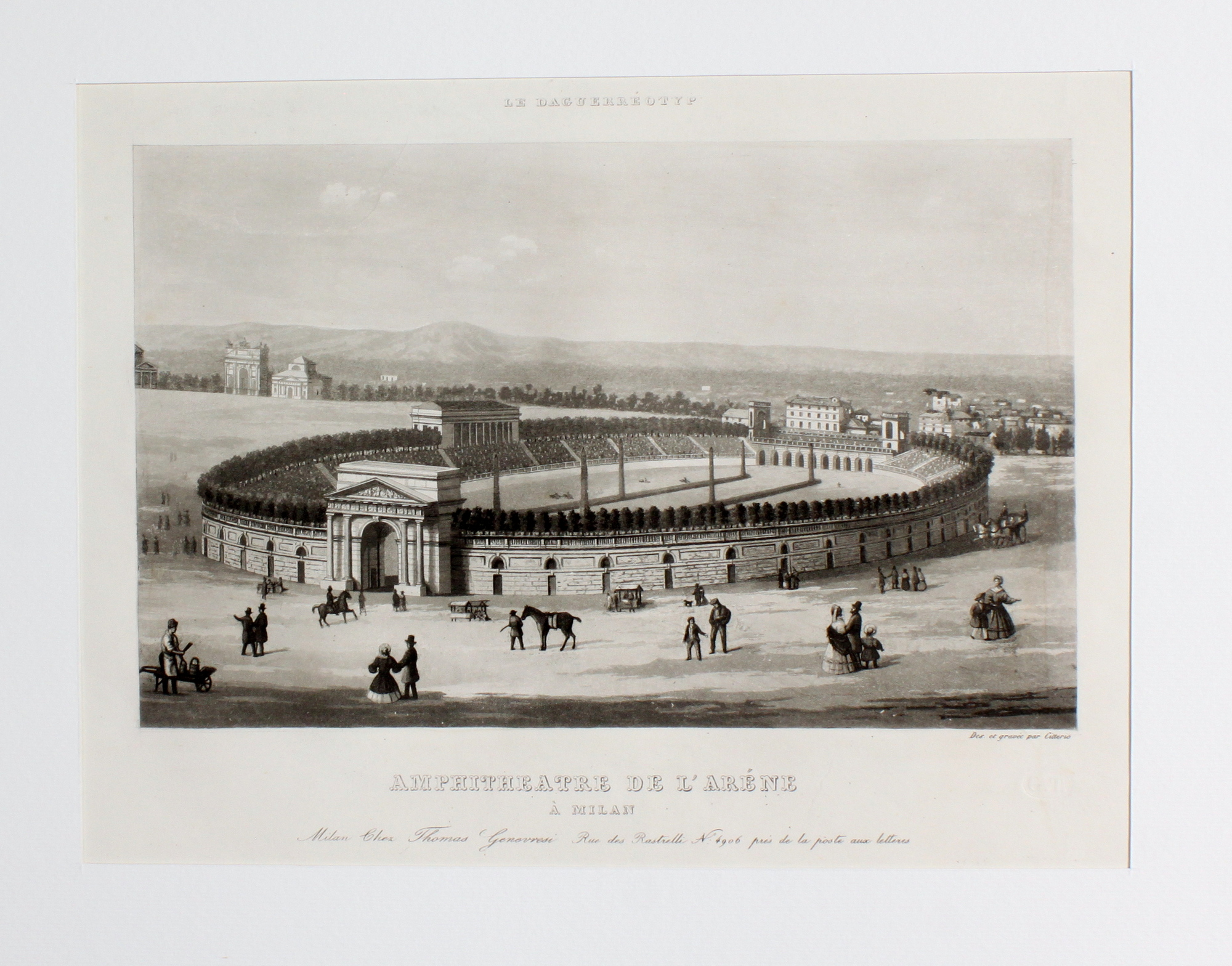 CITTERIO FRANCESCO. Amphitheatre de l'Aréne à Milan. Milano, chez Thomas …