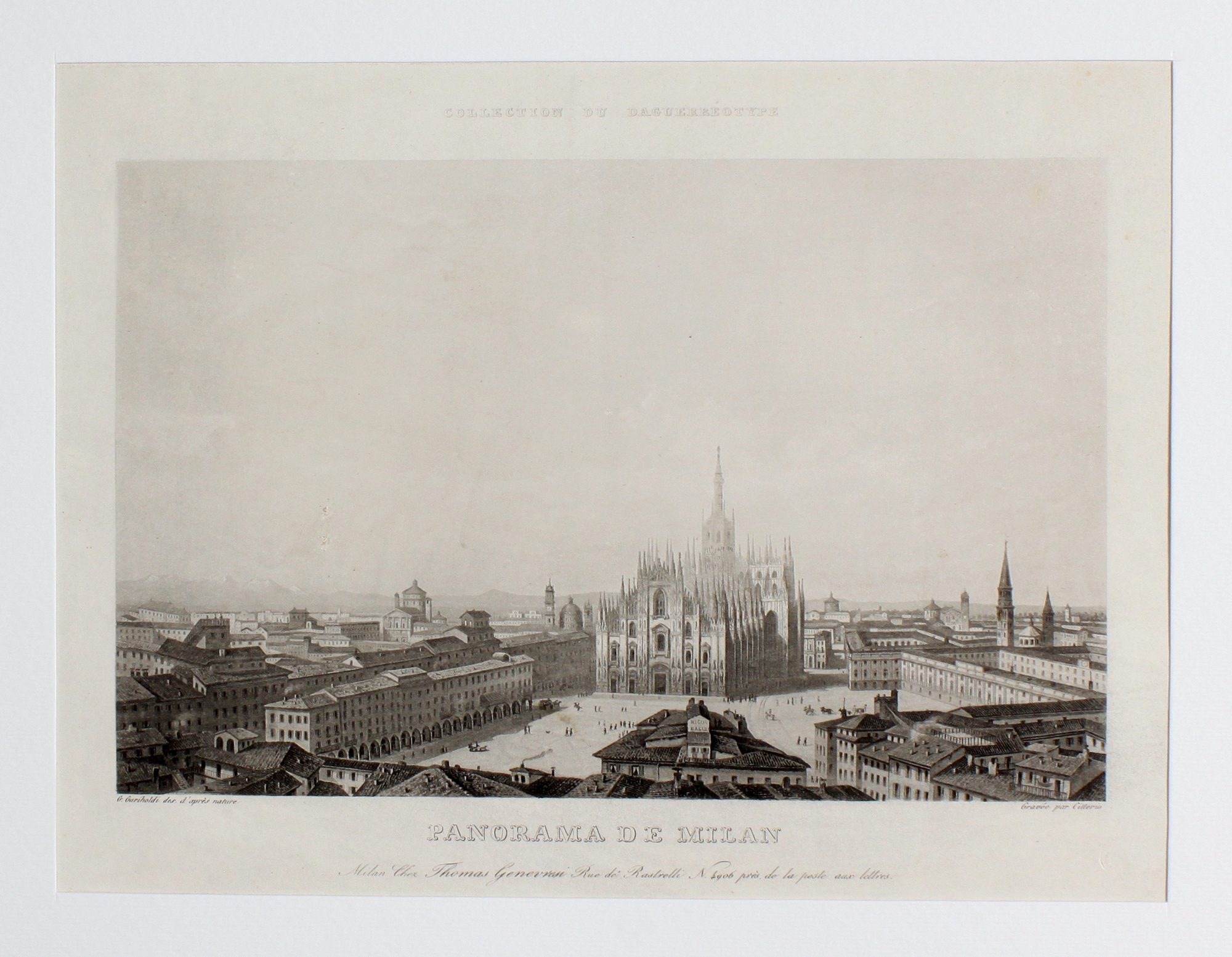 CITTERIO FRANCESCO. Panorama de Milan. Milano, chez Thomas Genevresi, Rue …