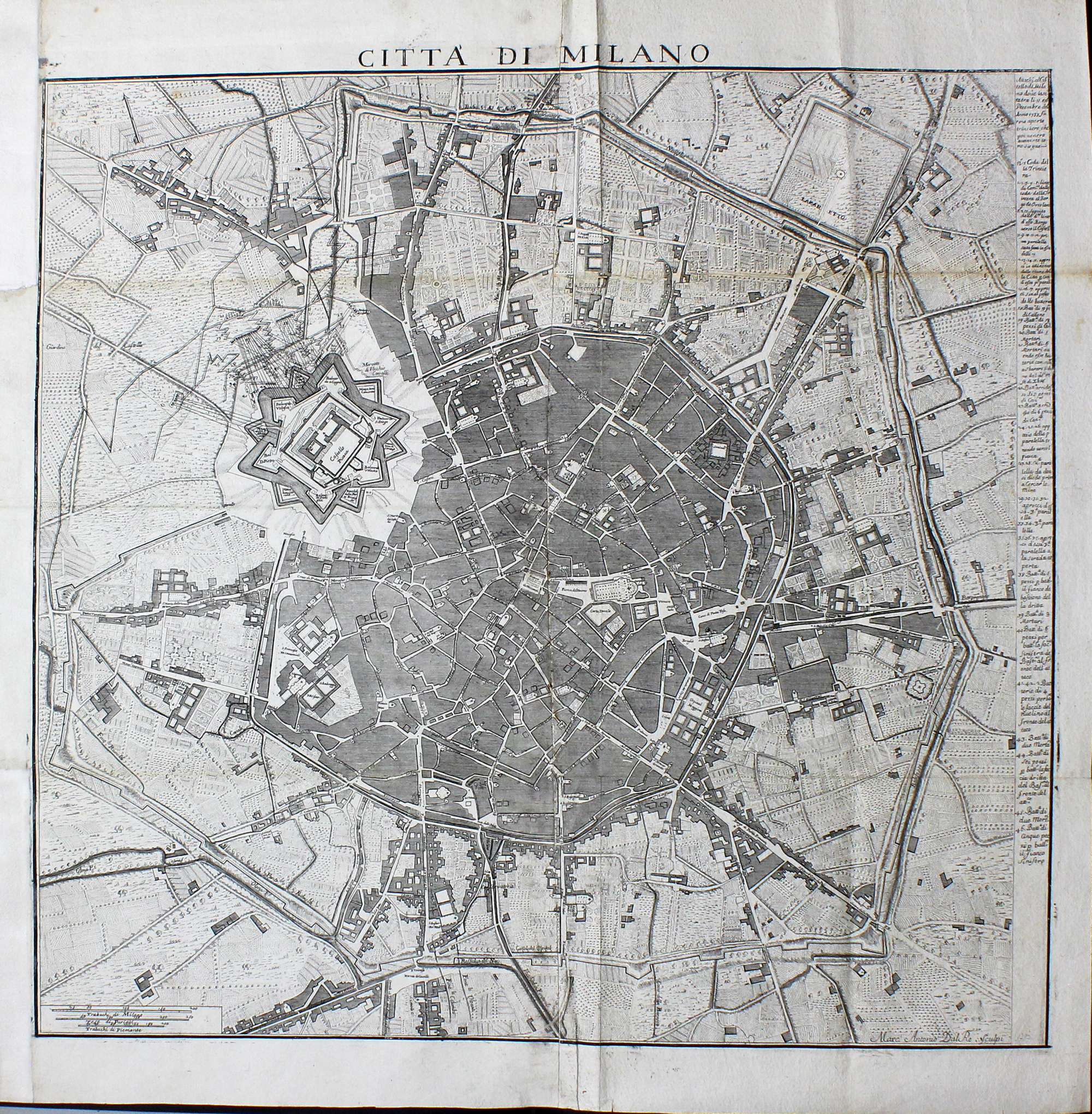 DAL RE MARCO ANTONIO. Città di Milano. Milano, post 1733.