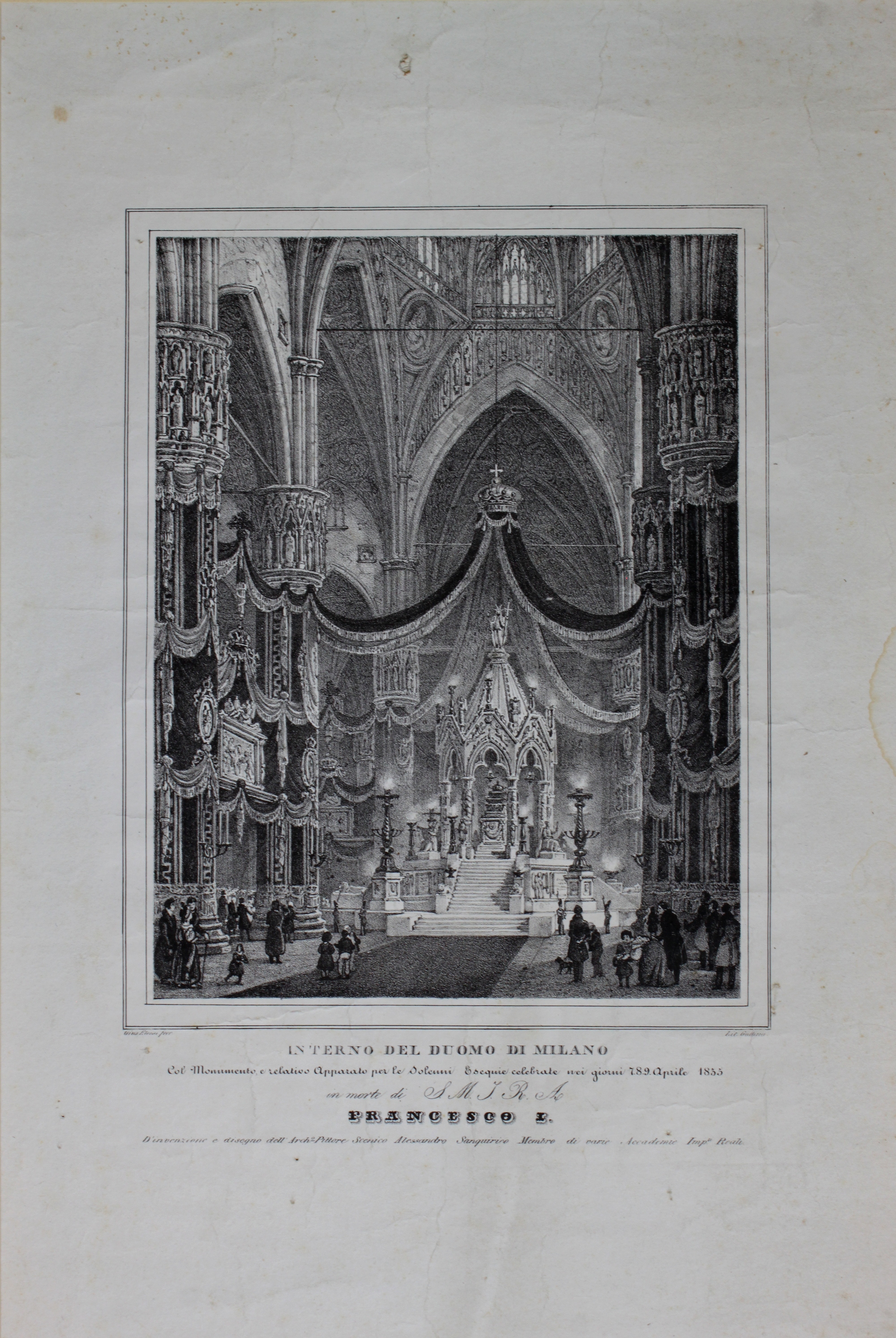 ELENA GIUSEPPE. Interno del Duomo di Milano col Monumento e …