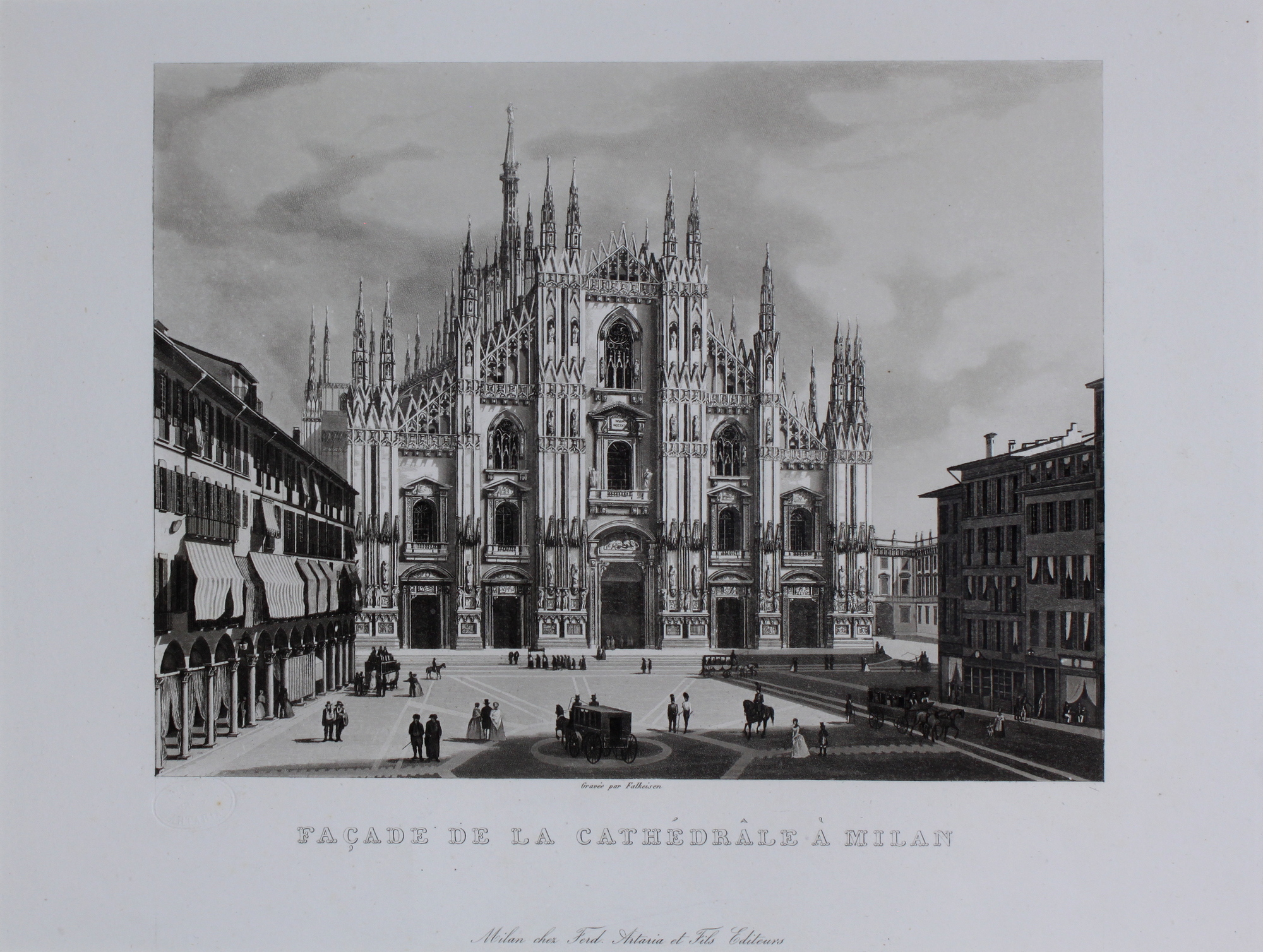 FALKEISEN JOHANN JACOB. Facade de la Cathedrale à Milan. Milano, …