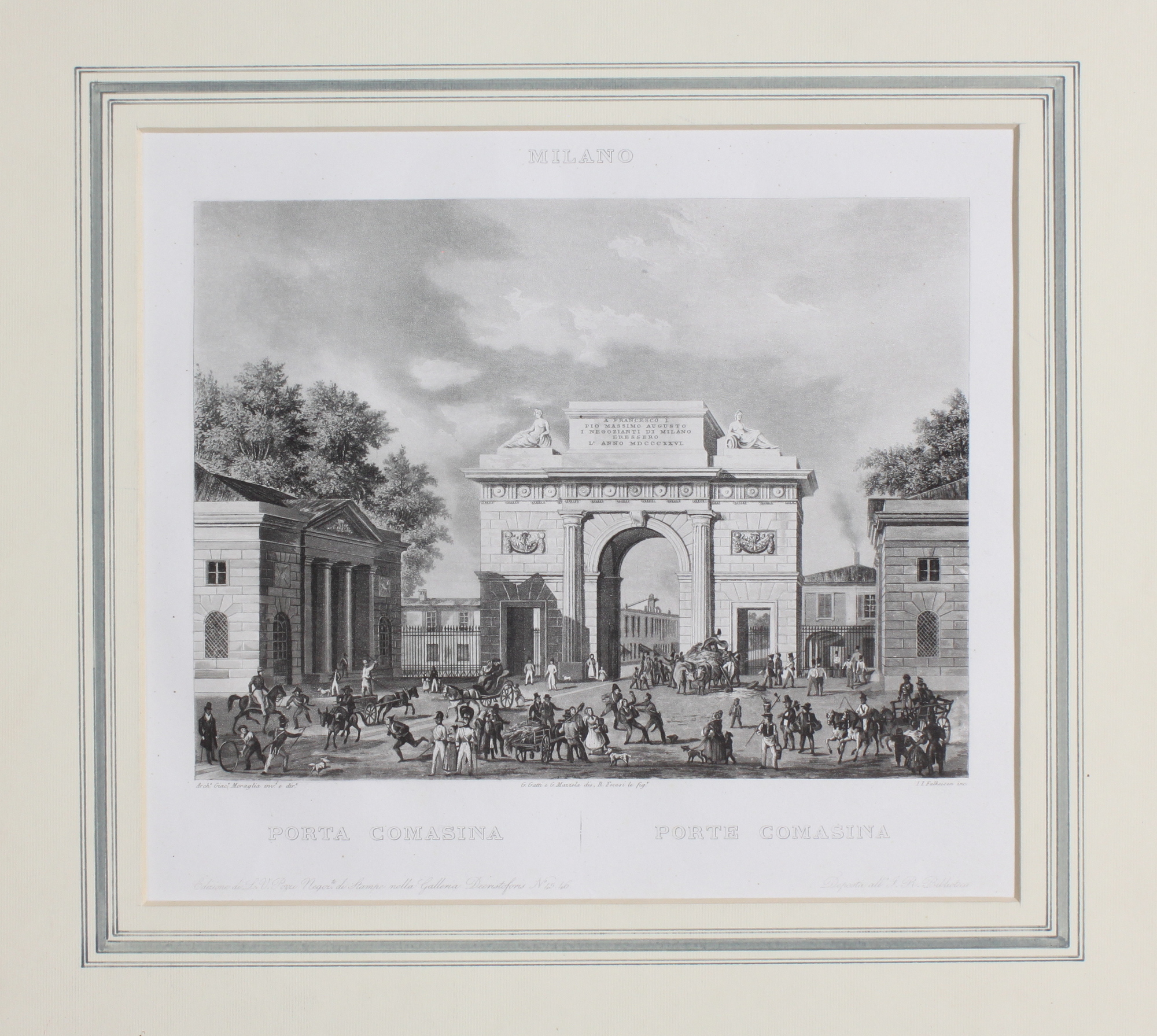 FALKEISEN JOHANN JACOB. Porta Comasina / Porte Comasine. Milano, Luigi …