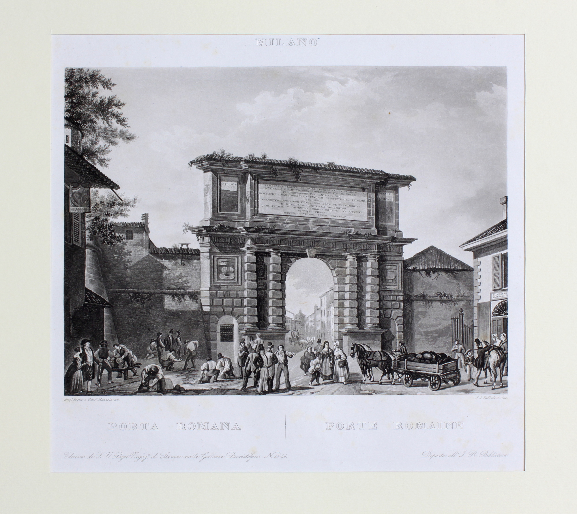 FALKEISEN JOHANN JACOB. Porta Romana / Porte Romaine. Milano, Luigi …