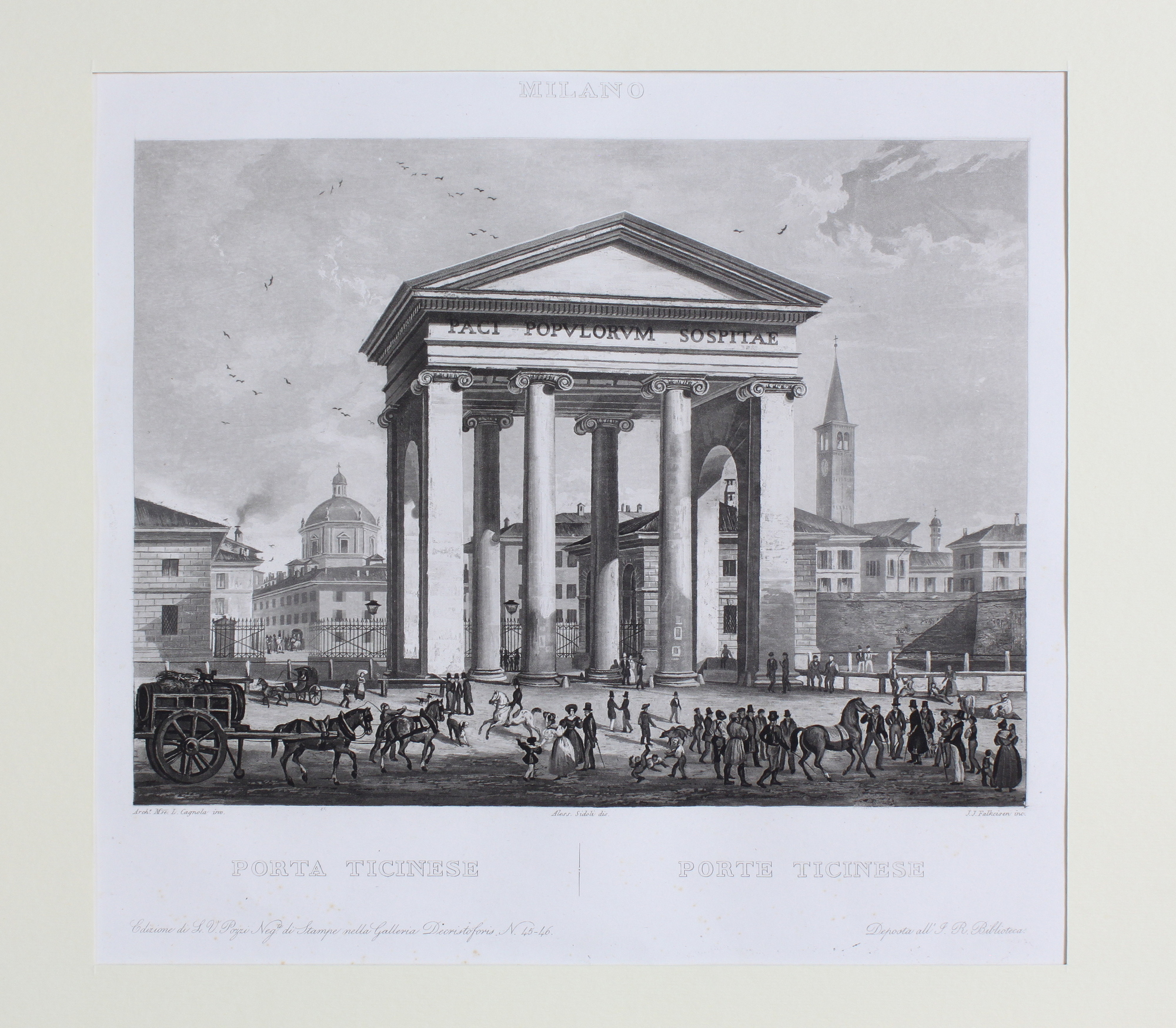 FALKEISEN JOHANN JACOB. Porta Ticinese / Porte Ticinese. Milano, Luigi …
