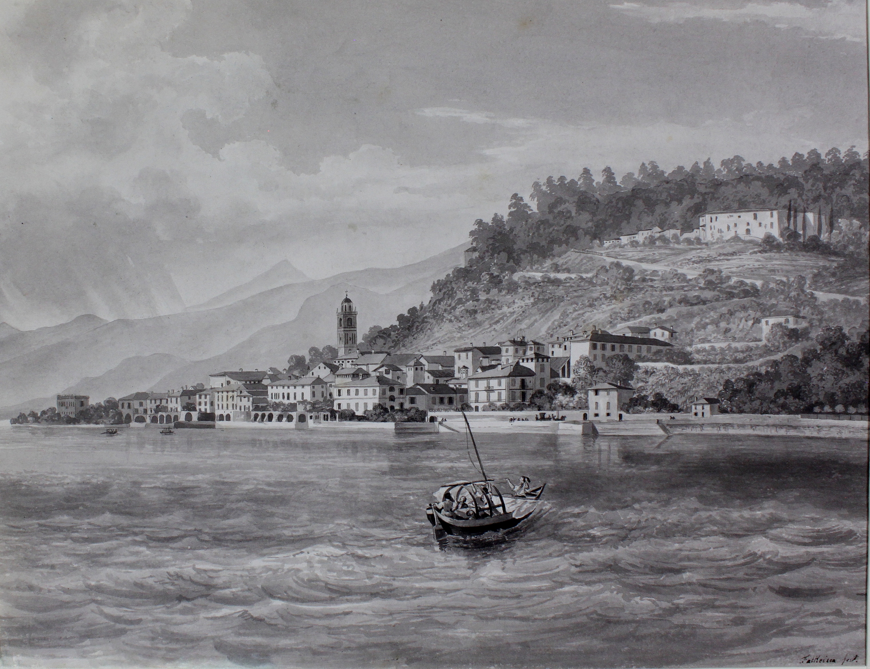 FALKEISEN JOHANN JACOB. (Veduta di Bellagio). Milano, Artaria, 1840 ca.