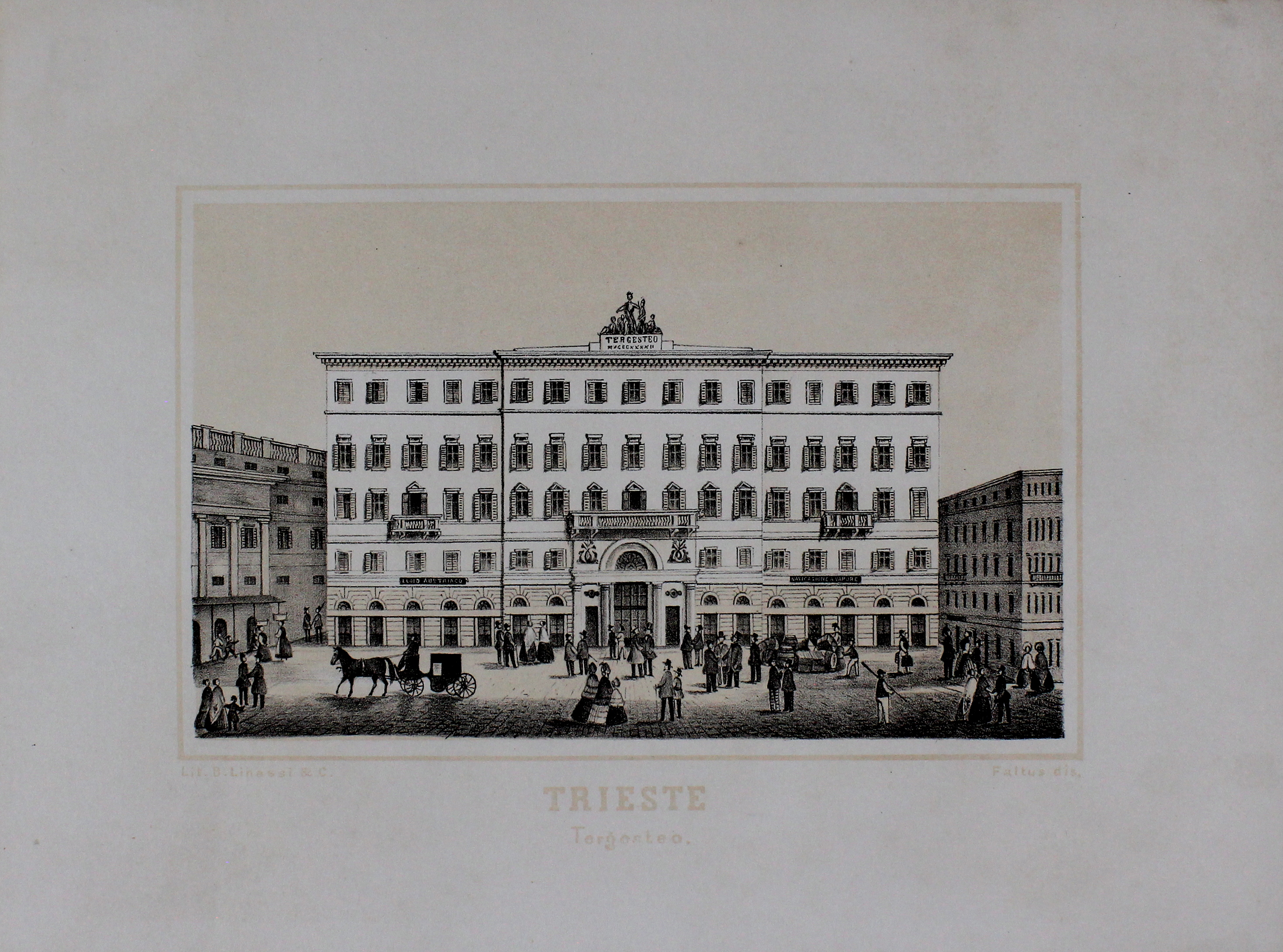 FALTUS FRANCESCO DE. Trieste. Tergesteo. - Trieste, Litografia Linassi, 1850 …