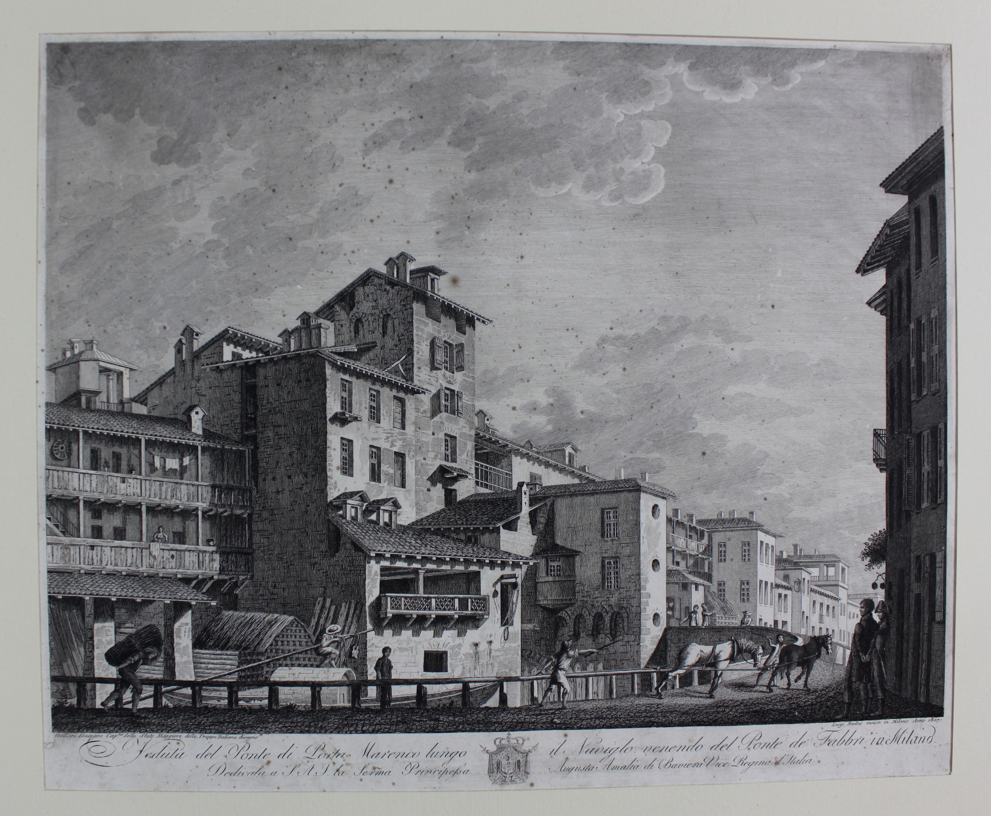 GALLIARI GASPARO. Veduta del Ponte di Porta Marenco lungo il …