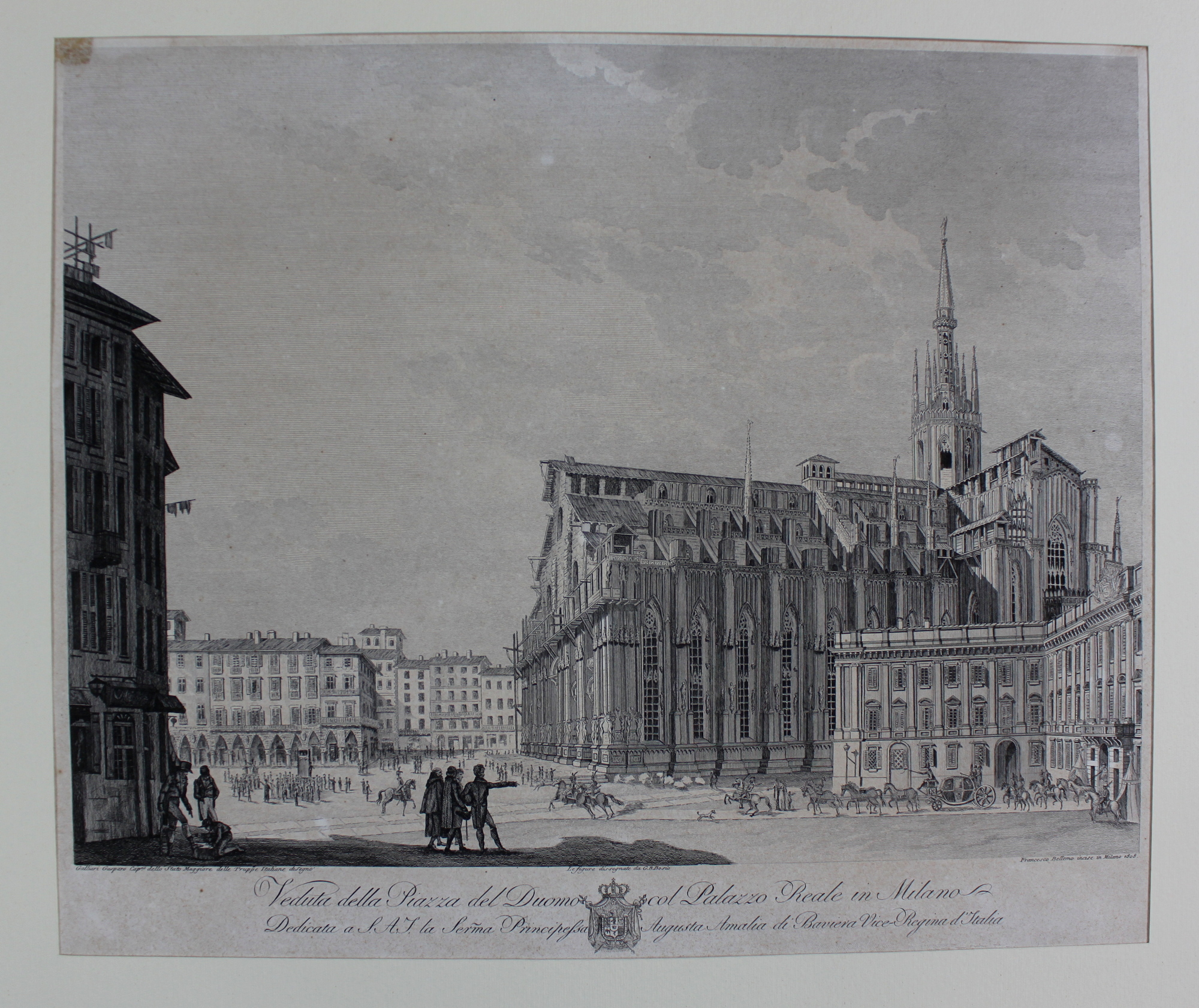 GALLIARI GASPARO. Veduta della Piazza del Duomo col Palazzo Reale …