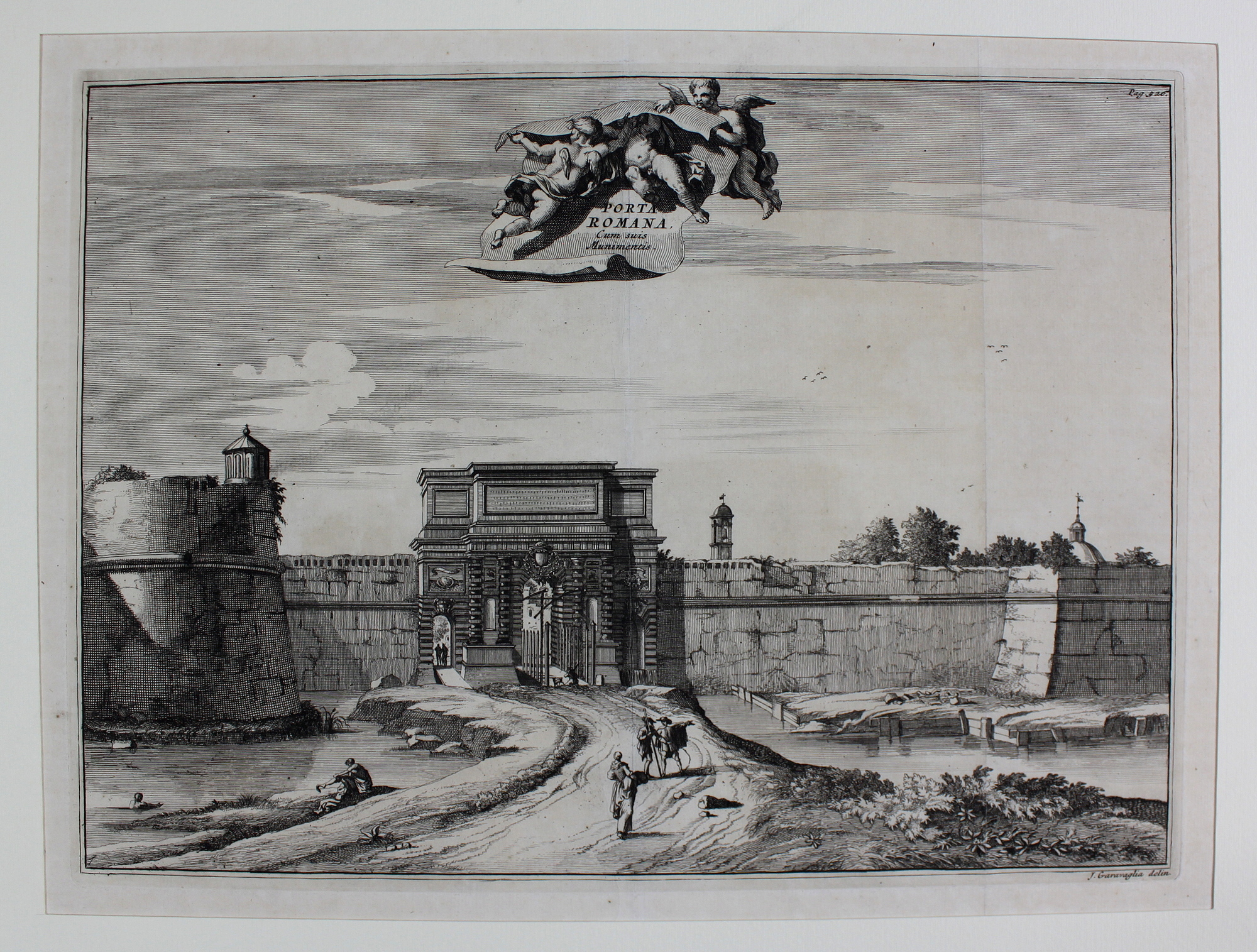 GARAVAGLIA GIUSEPPE. Porta Romana cum suis munimentis. Leida, Pieter van …