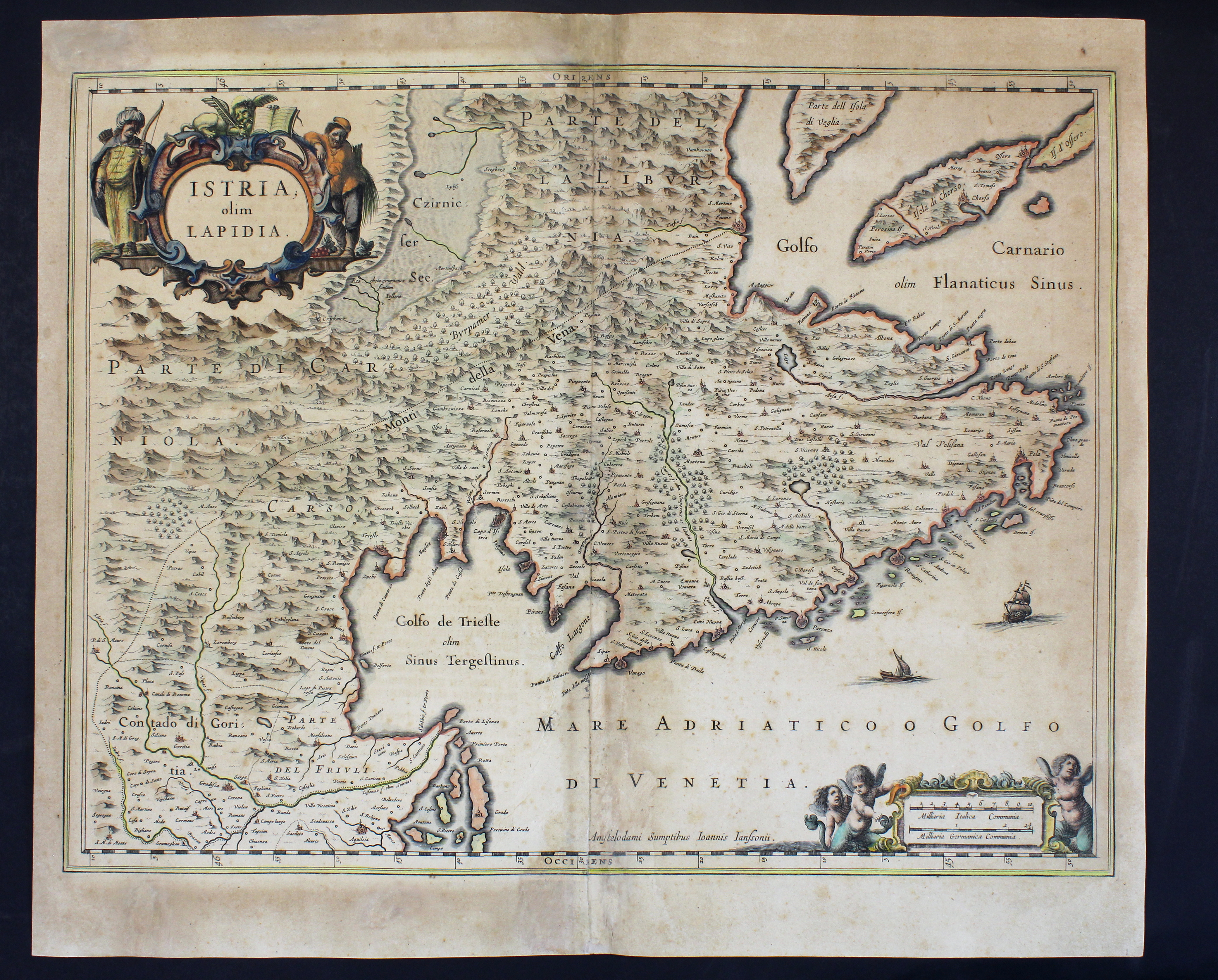 JANSSONIUS JOHANNES. Istria olim Lapidia. - Amsterdam, Janssonius, 1636.