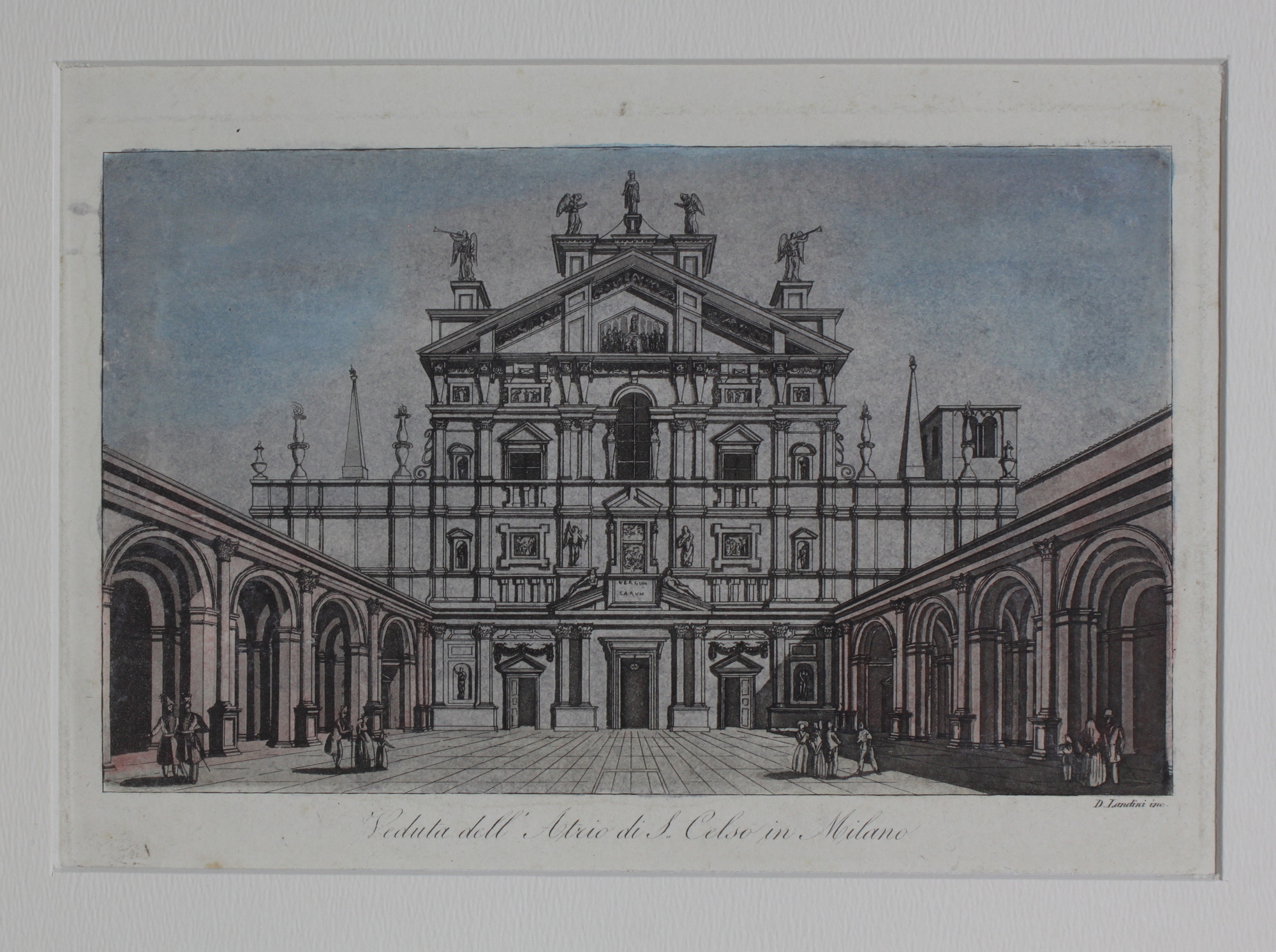 LANDINI DOMENICO. Veduta dell'Atrio di San Celso a Milano. Cremona, …