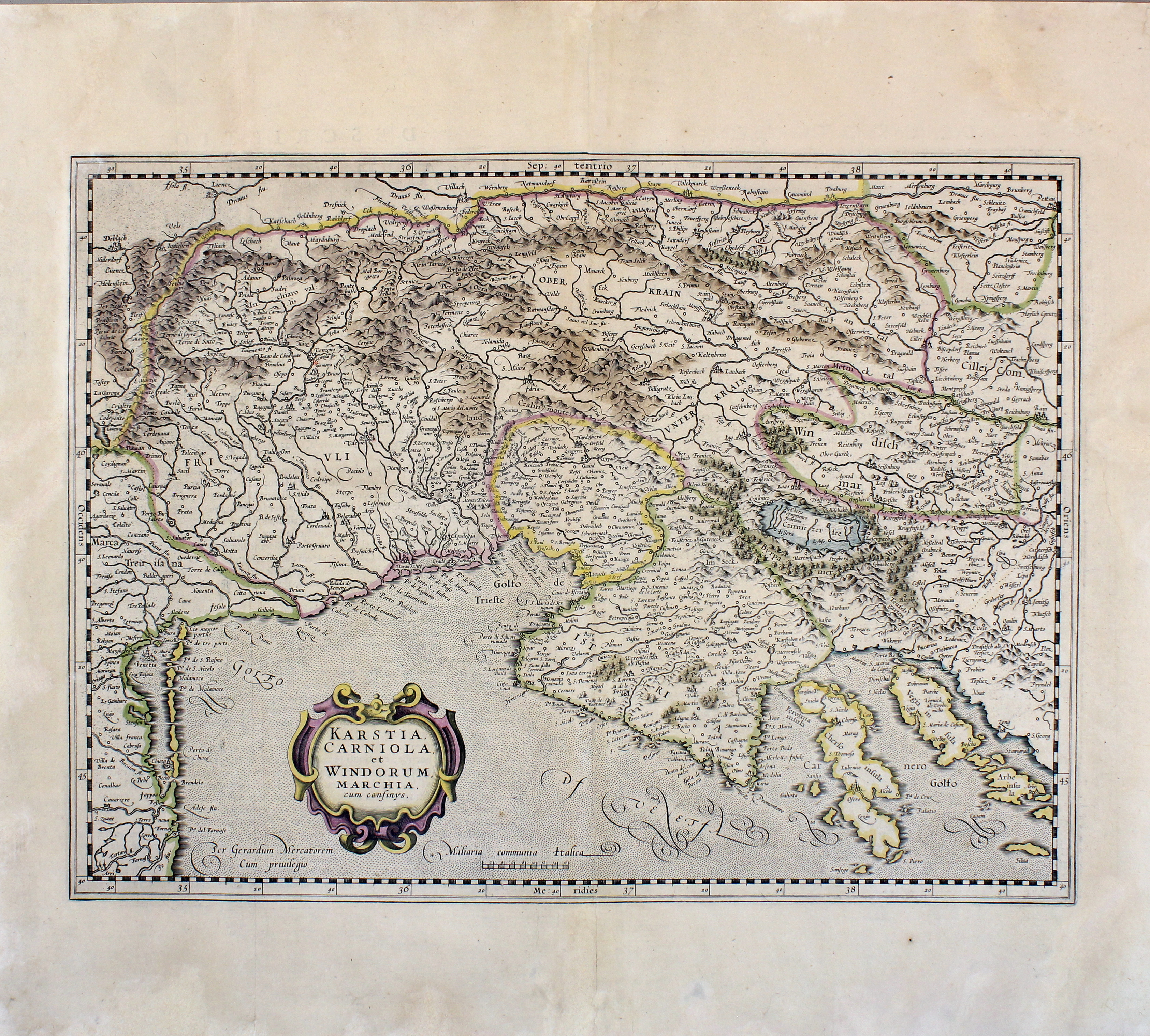 MERCATOR GERHARD - HONDIUS JODOCUS. Karstia Carniola et Windorum Marchia …