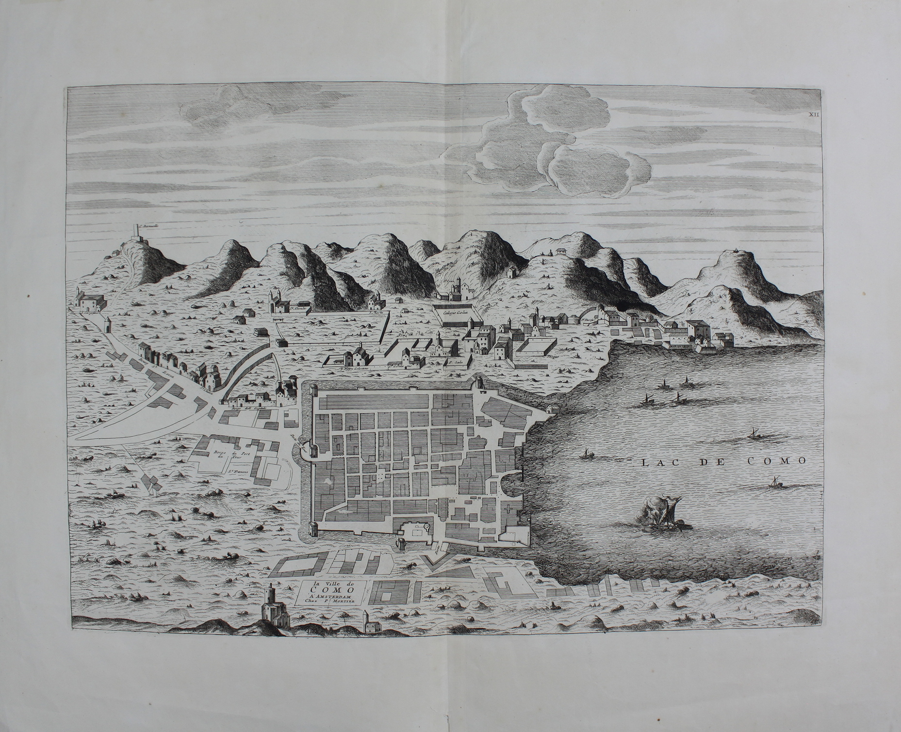 MORTIER PIERRE. La ville de Como. Amsterdam, Mortier, 1705.