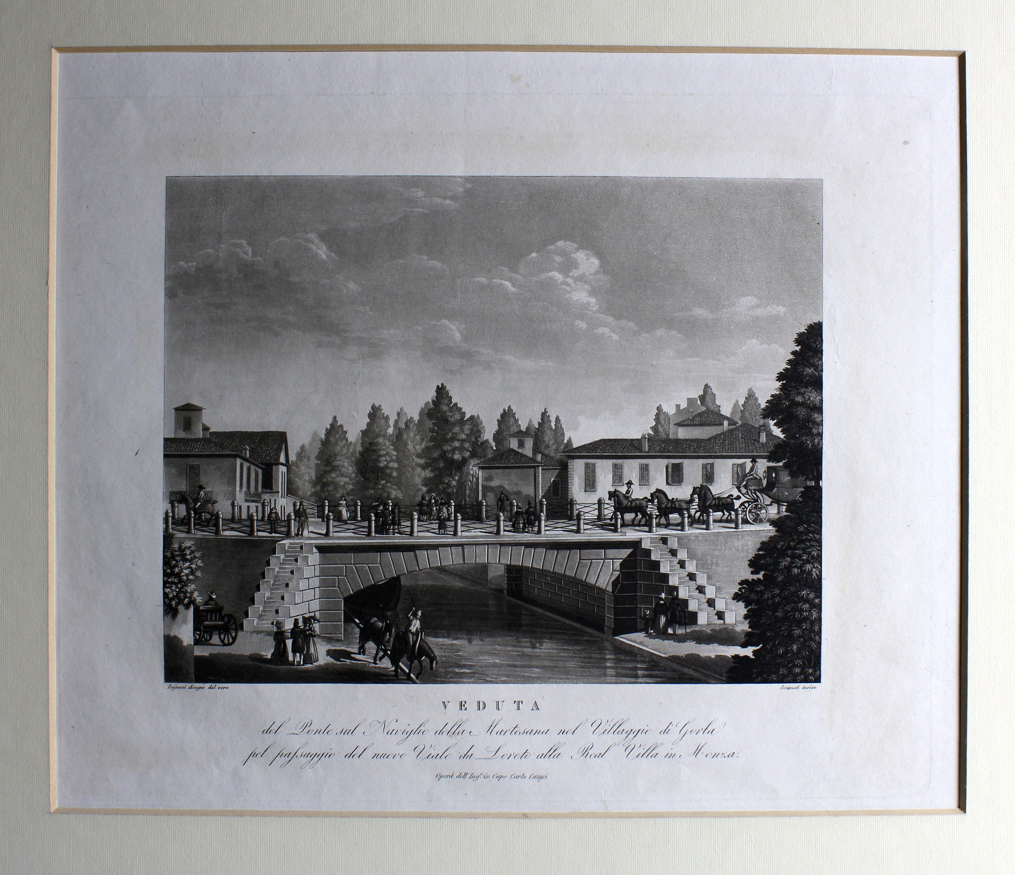 RAJNONI GIACOMO - BRAMATI (?). Veduta del Ponte sul N …