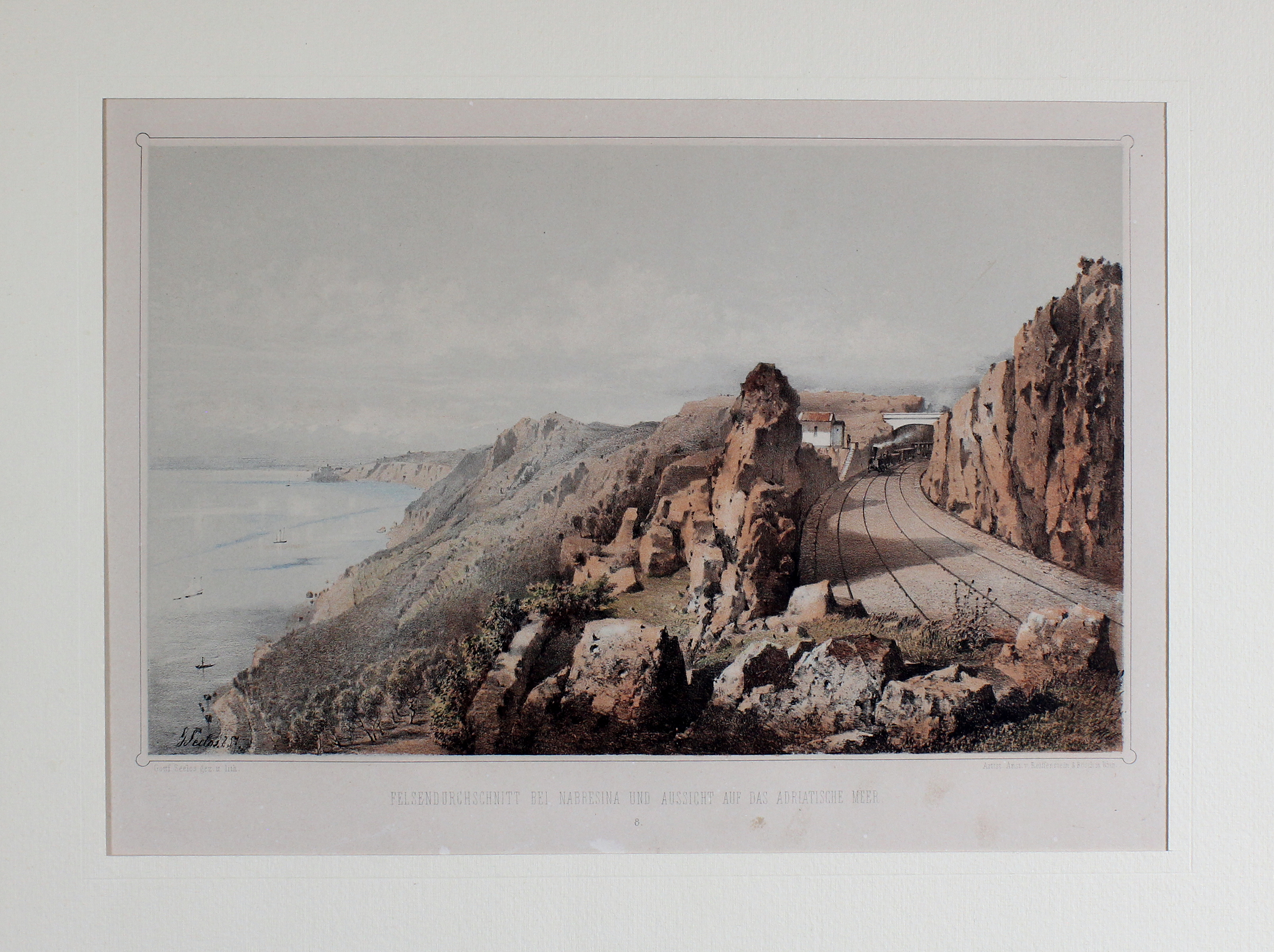 SEELOS JAN. Felsendurchschnitt Bei Nabresina Und Aussicht Auf Das Adriatische …
