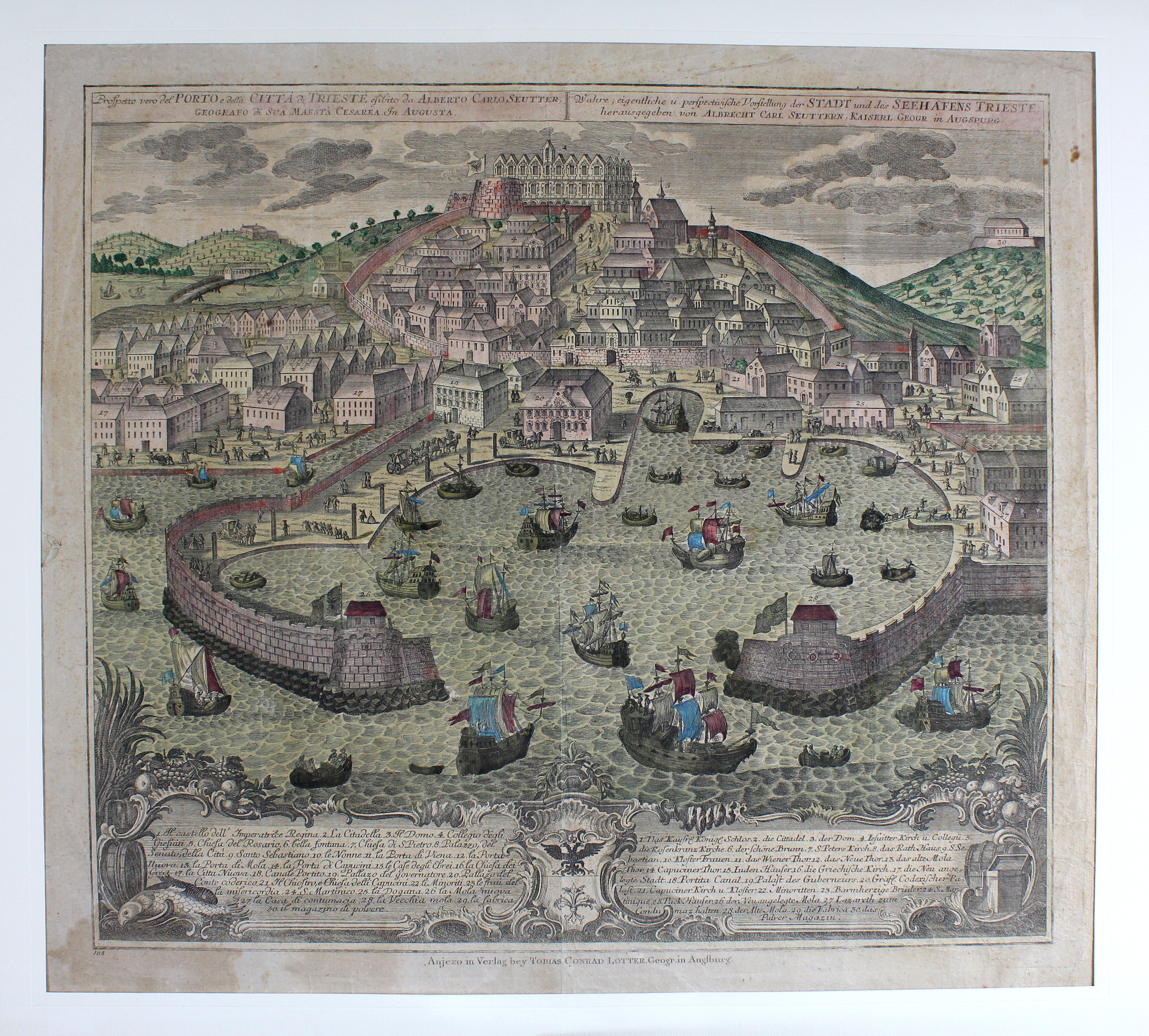 SEUTTER KARL ALBRECHT. Prospetto vero del Porto e della Città …
