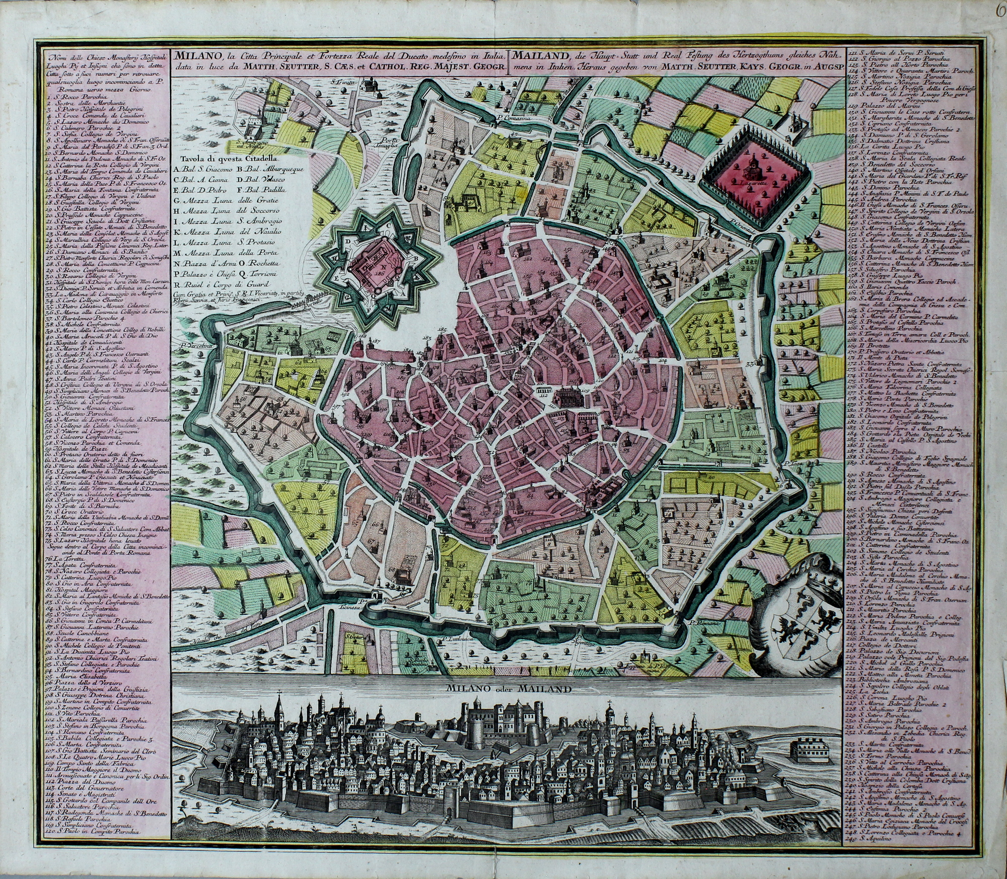 SEUTTER MATTHAUS. Milano, la Città Principale et Fortezza Reale del …