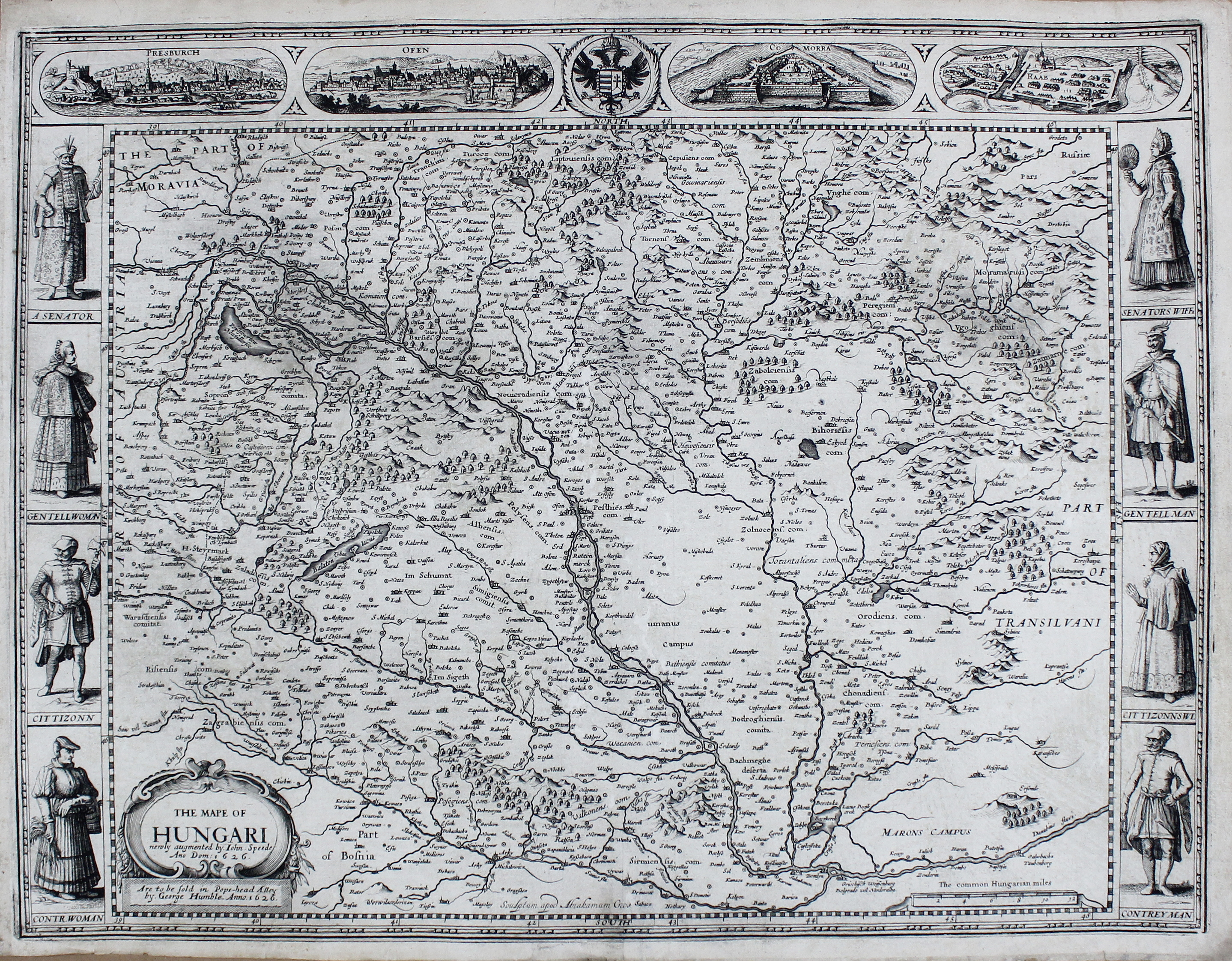 The Mape of Hungary. Londra, 1626 (ma 1676).