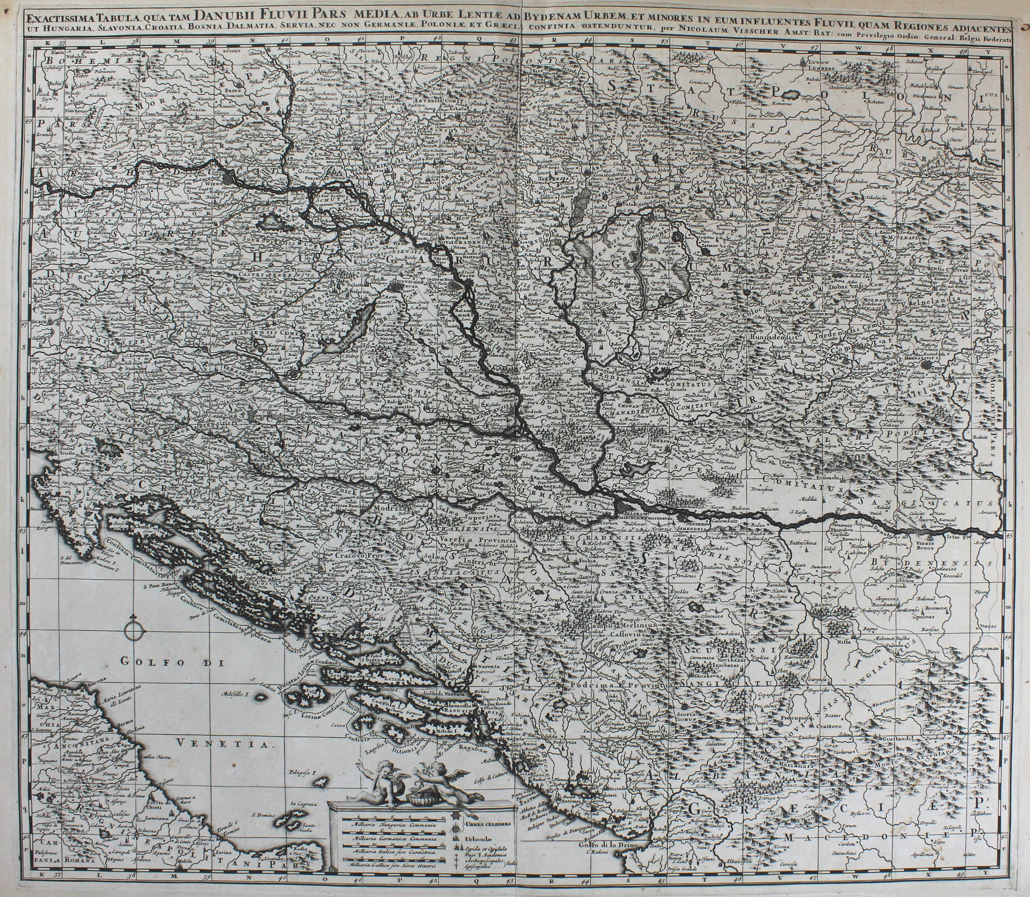 VISSCHER NICOLAES. Exactissima Tabula qua tam Danubii Fluvii Pars Media, …