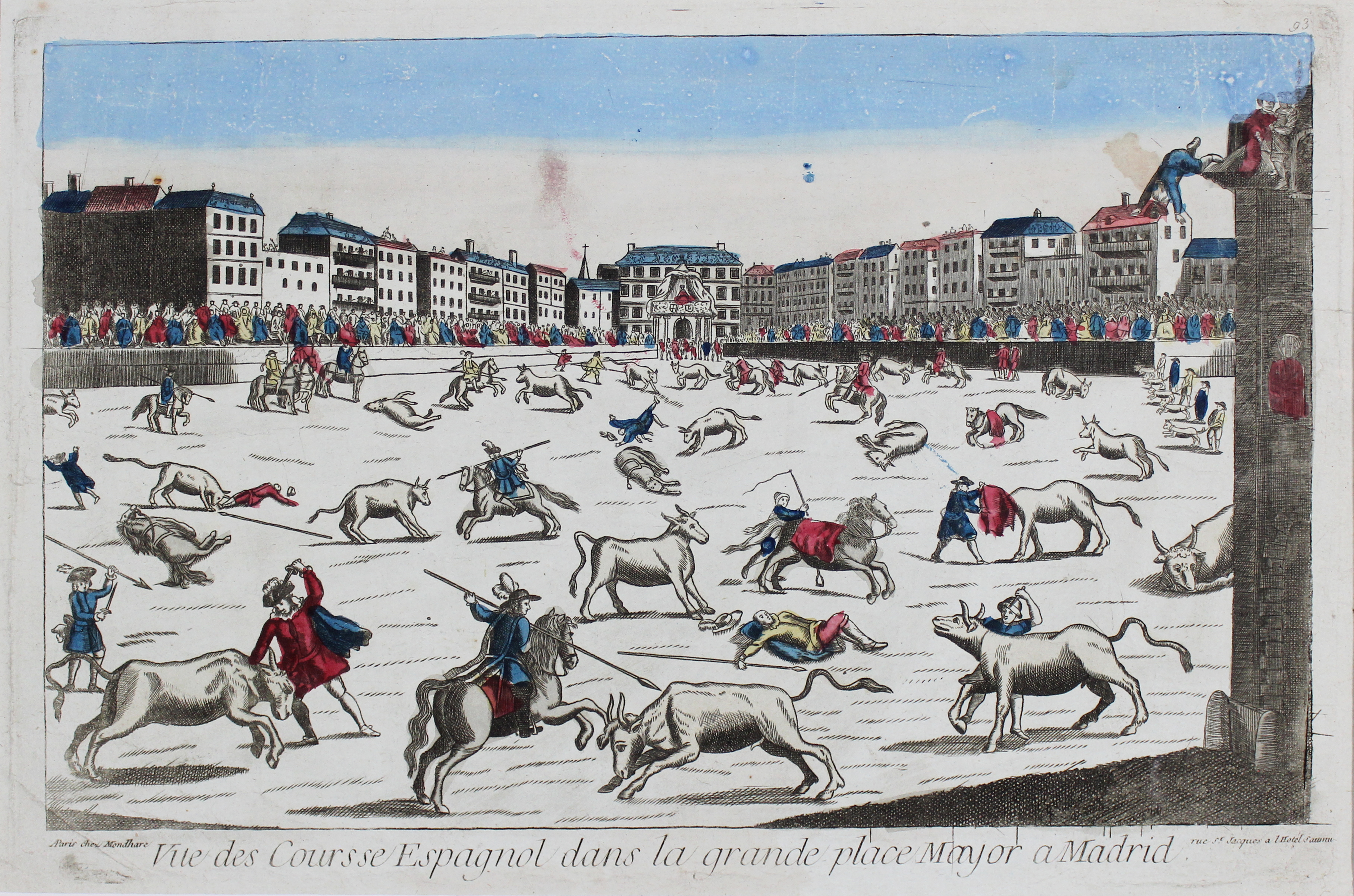 Vue des Coursse Espagnol dans la grande place Major a …