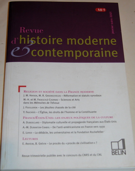 Revue d'histoire moderne et contemporaine - tome 48 - n°1, …