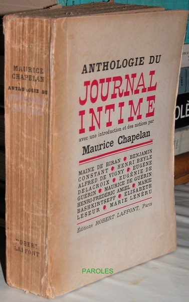 Anthologie du journal intime - Témoins d'eux-mêmes.