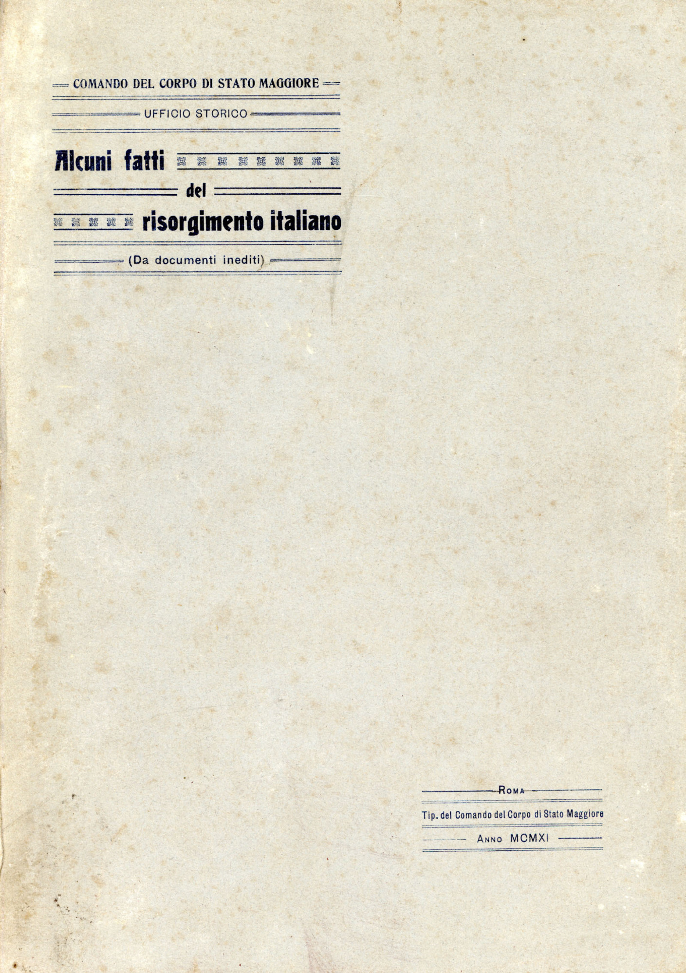 Alcuni fatti del Risorgimento italiano da documenti inediti