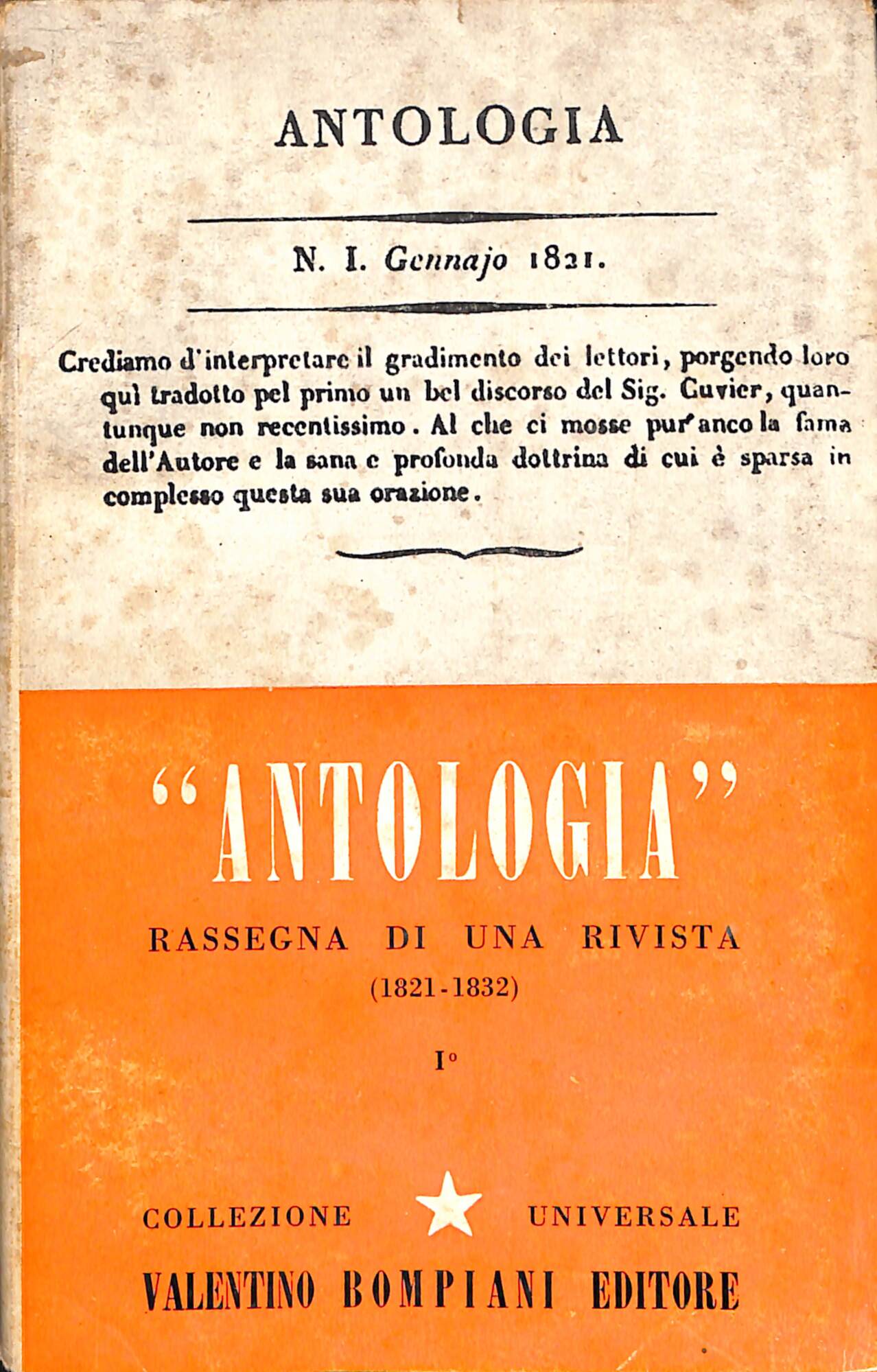 Antologia della Antologia (1821-1832) : rassegna di una rivista 1