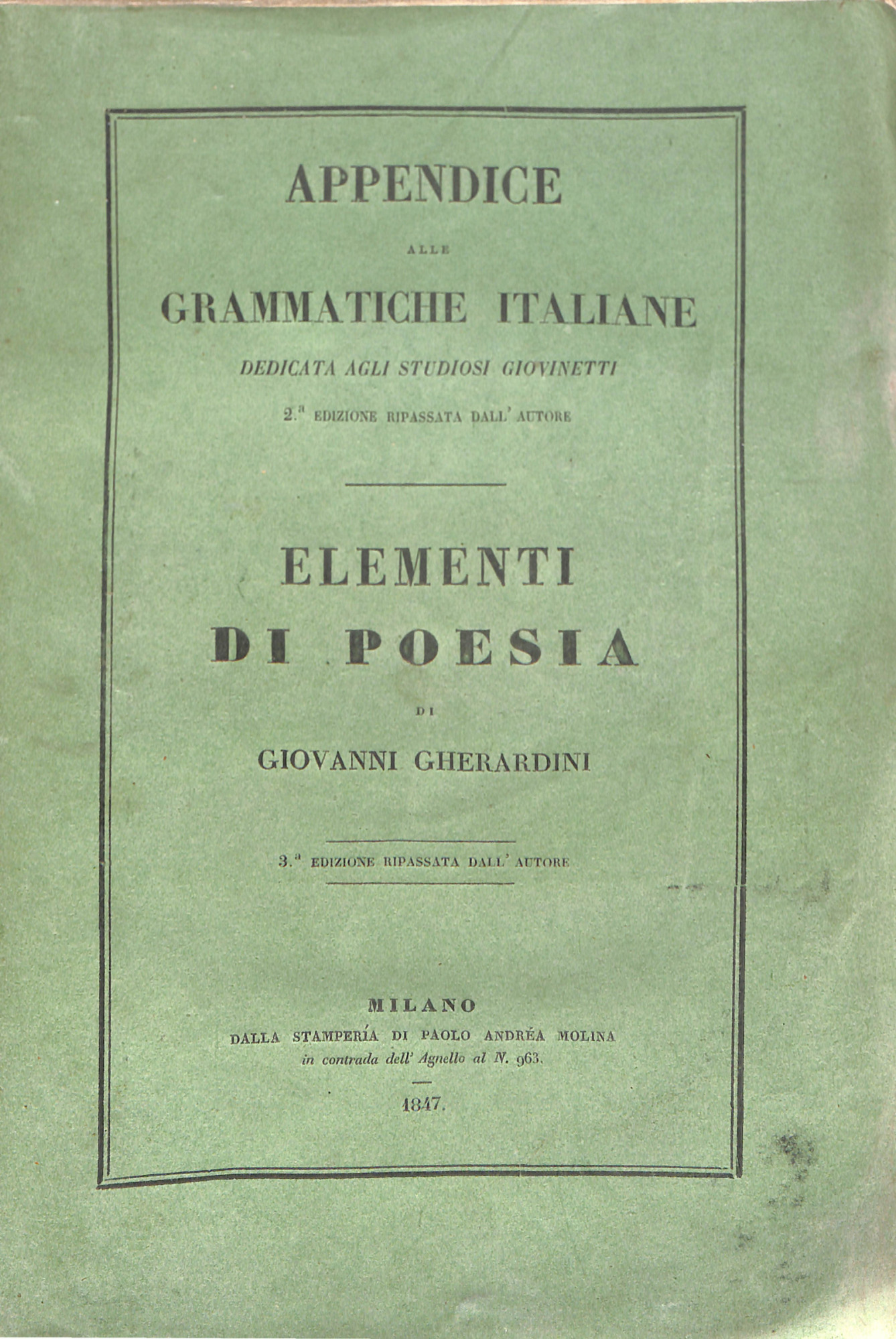 Appendice alle grammatiche italiane