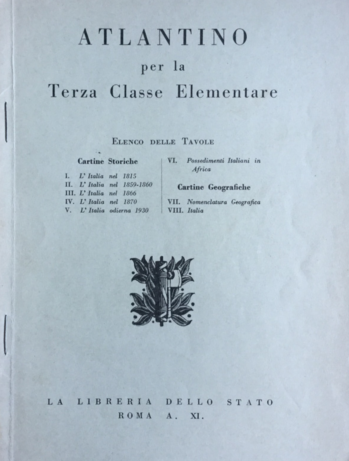 Atlantino per la terza classe elementare