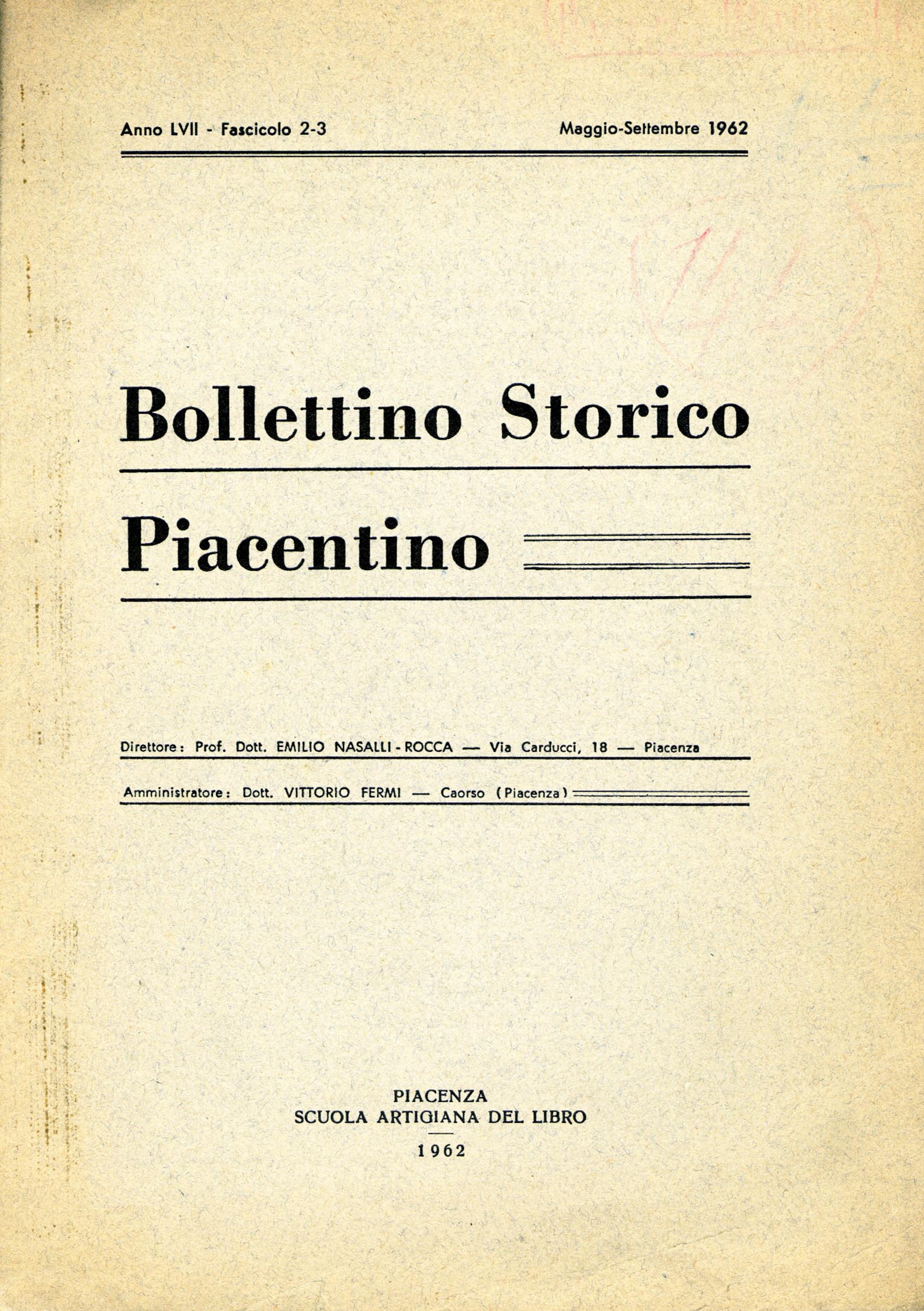 Bollettino storico Piacentino 1962