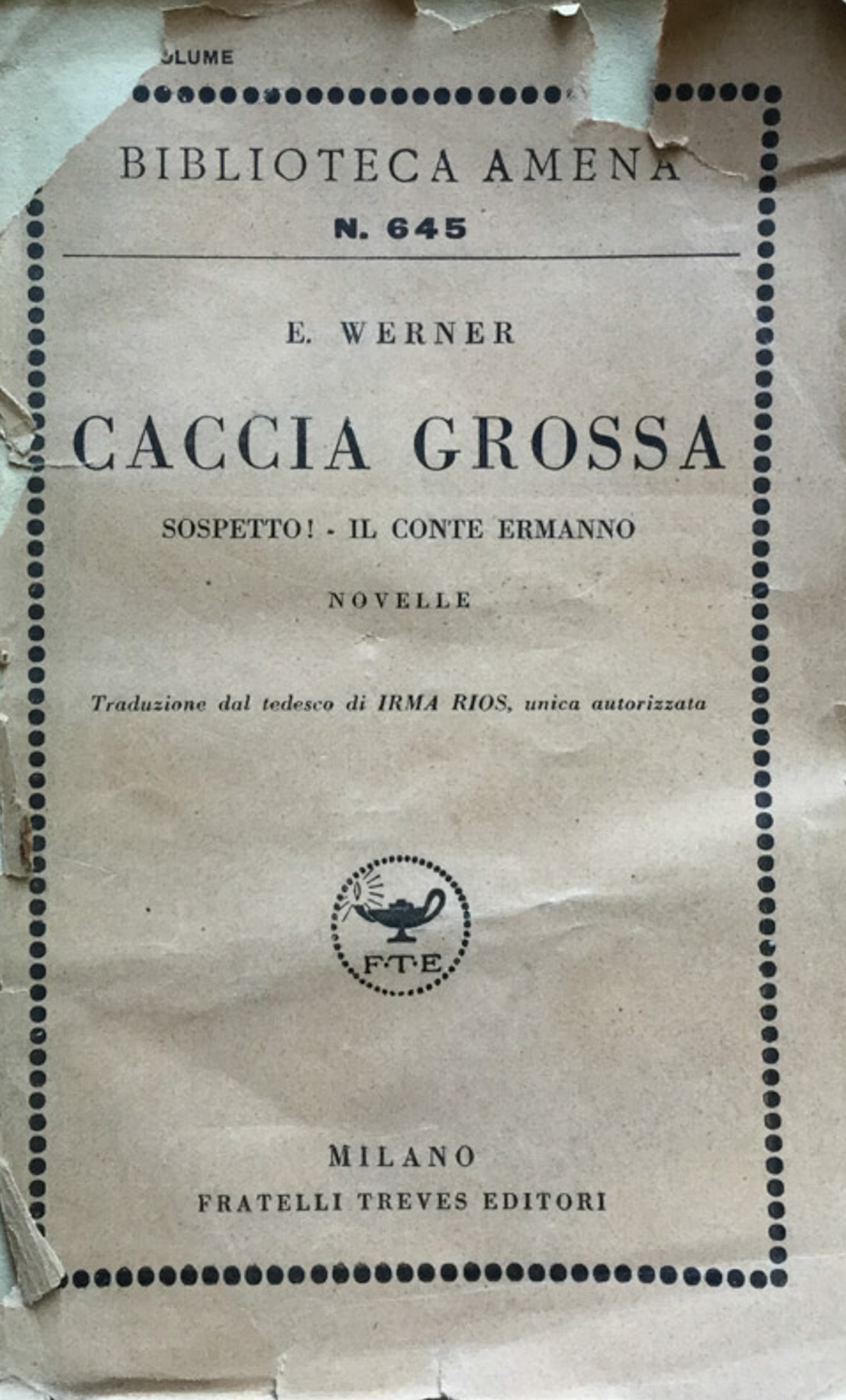 Caccia grossa. Sospetto! - Il conte Ermanno