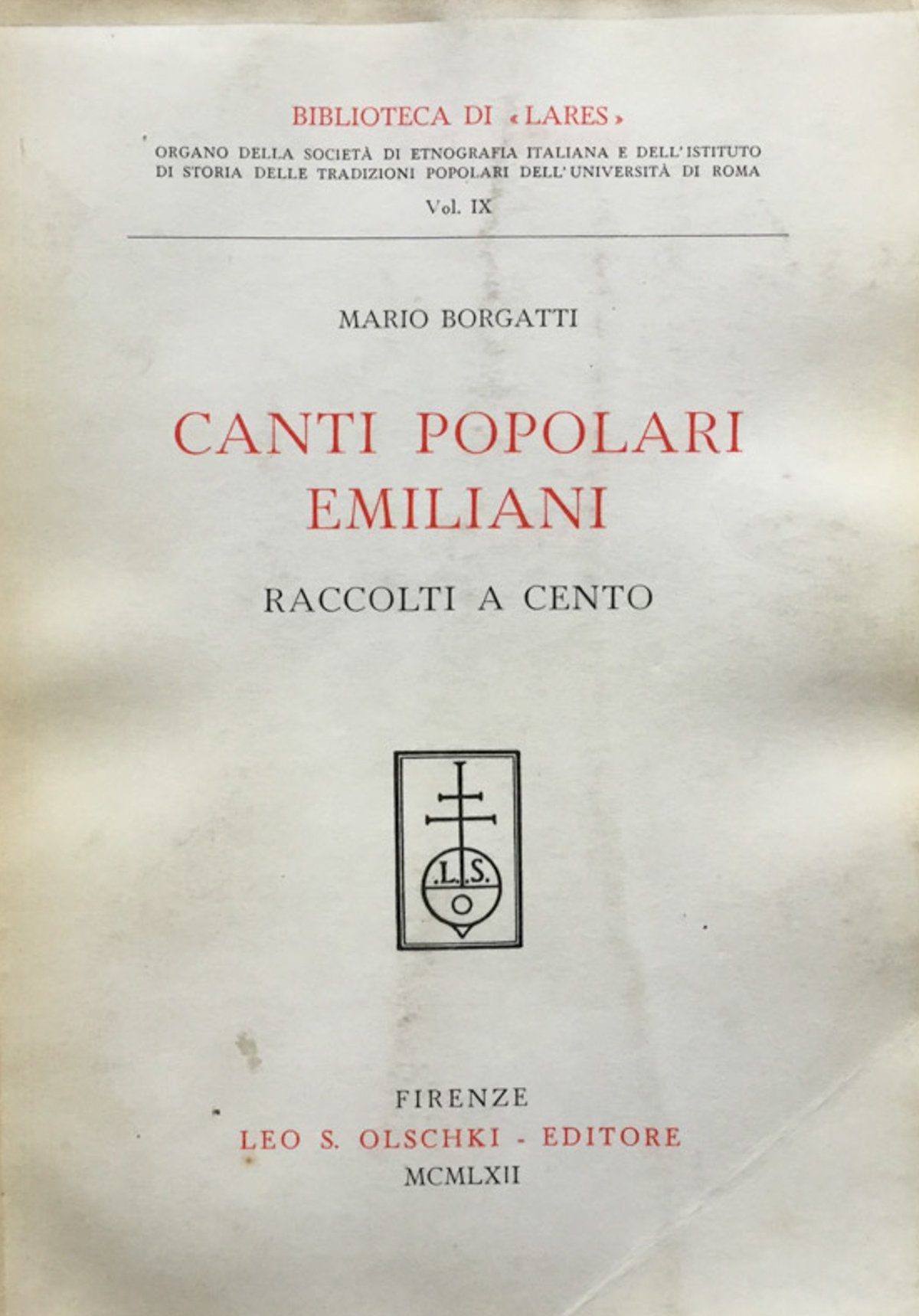 Canti popolari emiliani raccolti a Cento