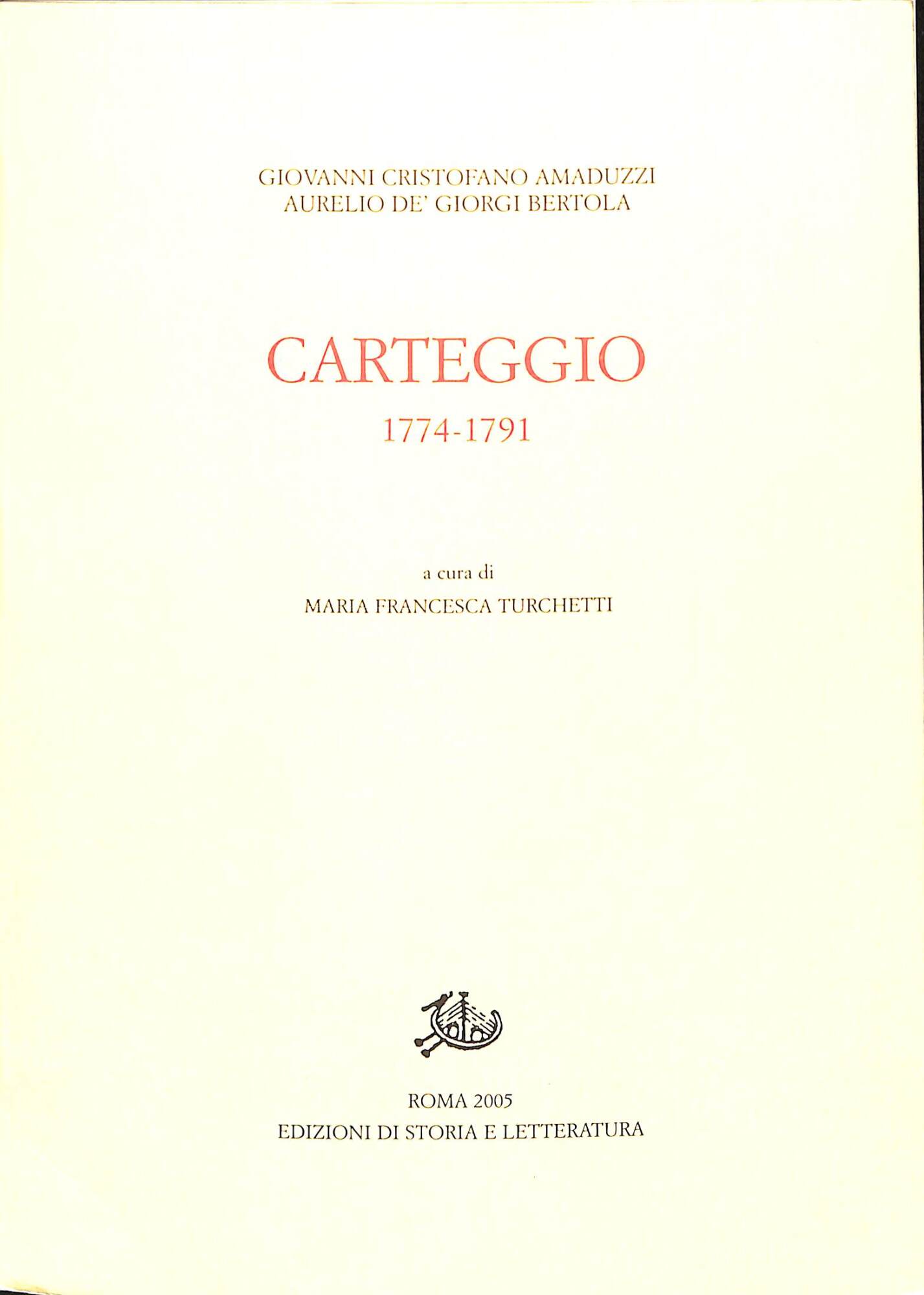 Carteggio, 1774-1791