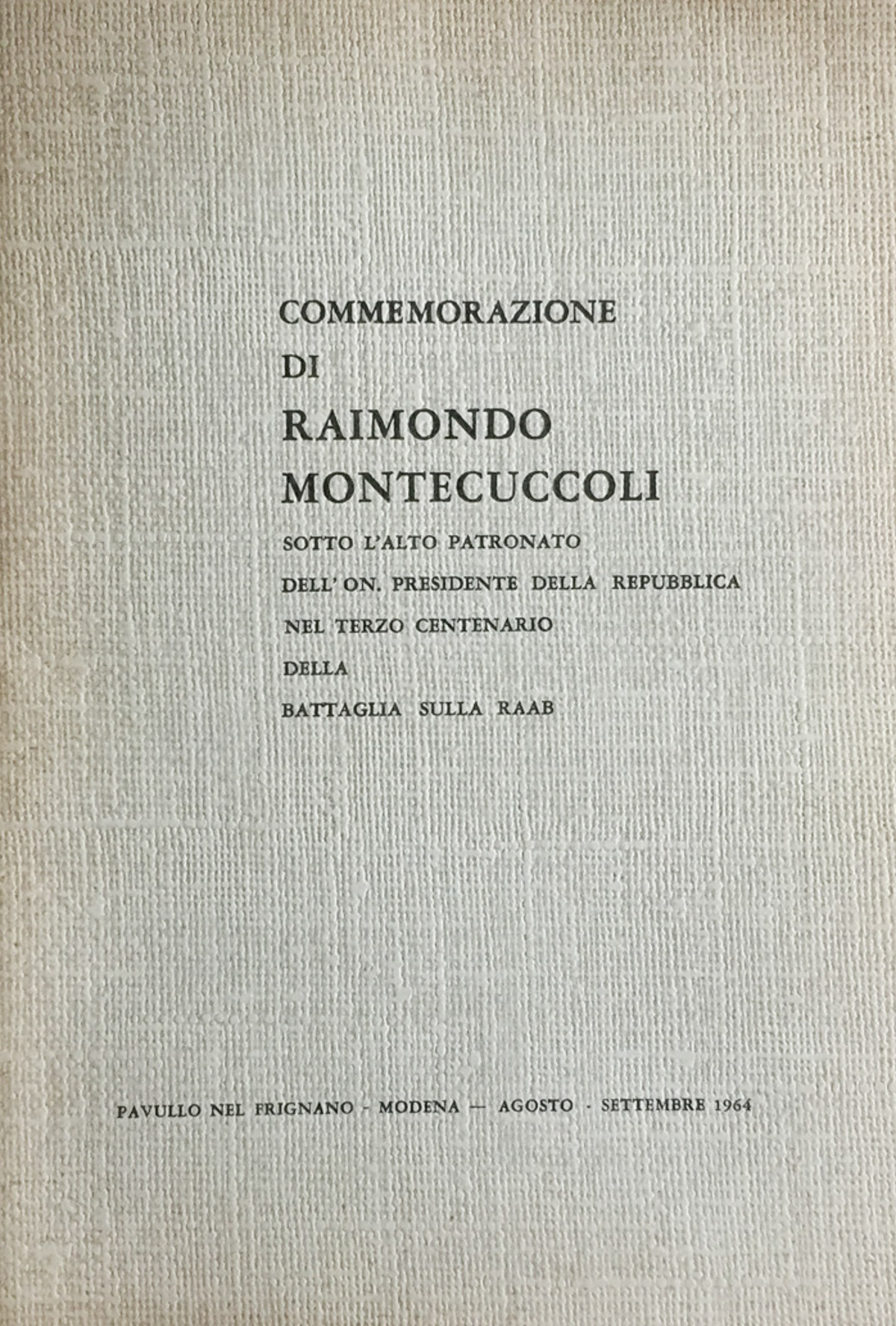 Commemorazione di Raimondo Montecuccoli