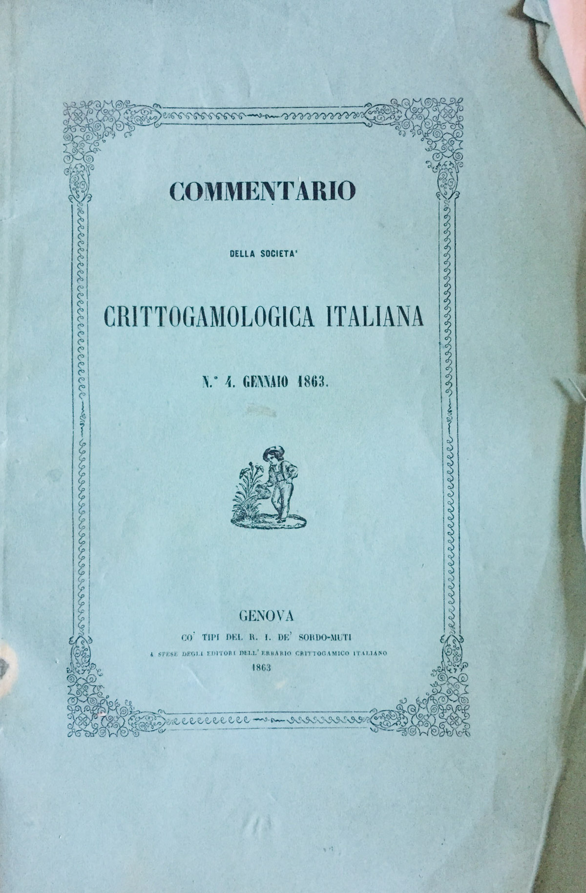 Commentario della società crittogamologica italiana 1863