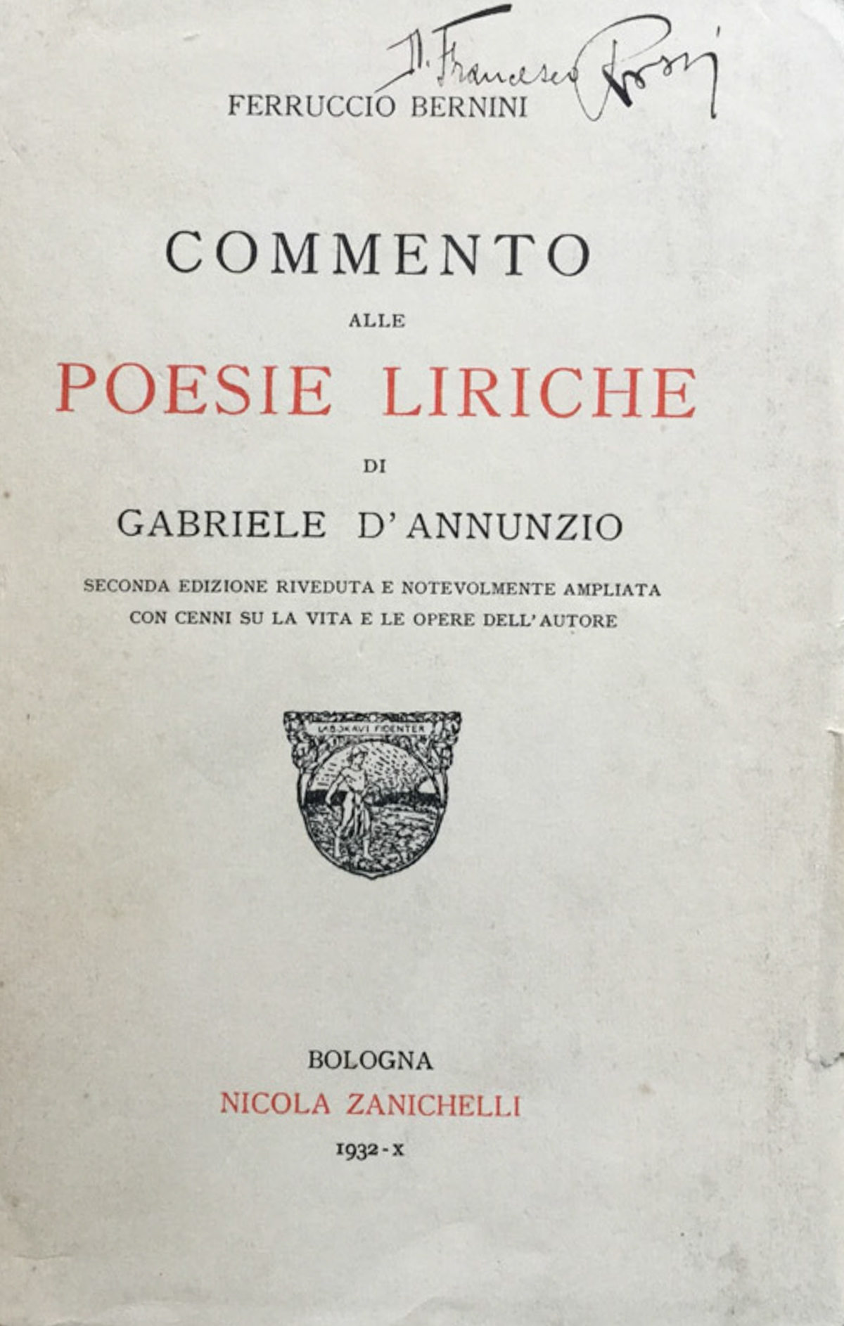 Commento alle poesie liriche di Gabriele D'Annunzio