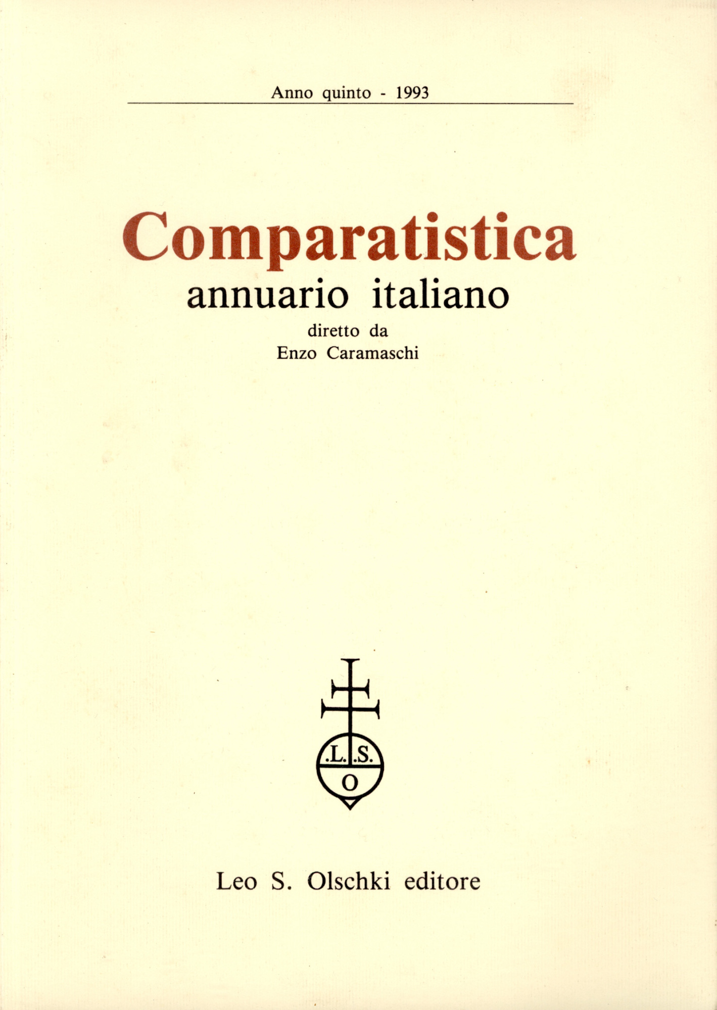 Comparatistica : annuario italiano. 1993