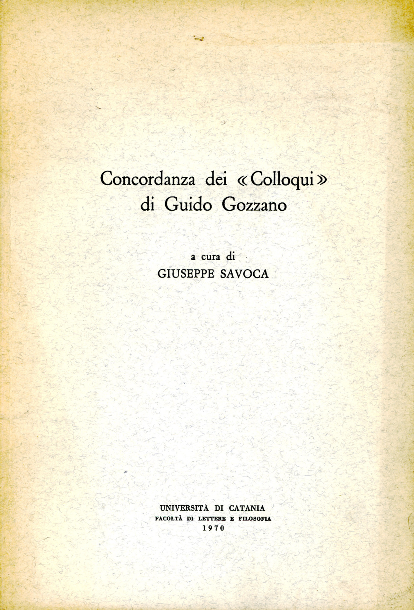 Concordanza dei Colloqui di Guido Gozzano