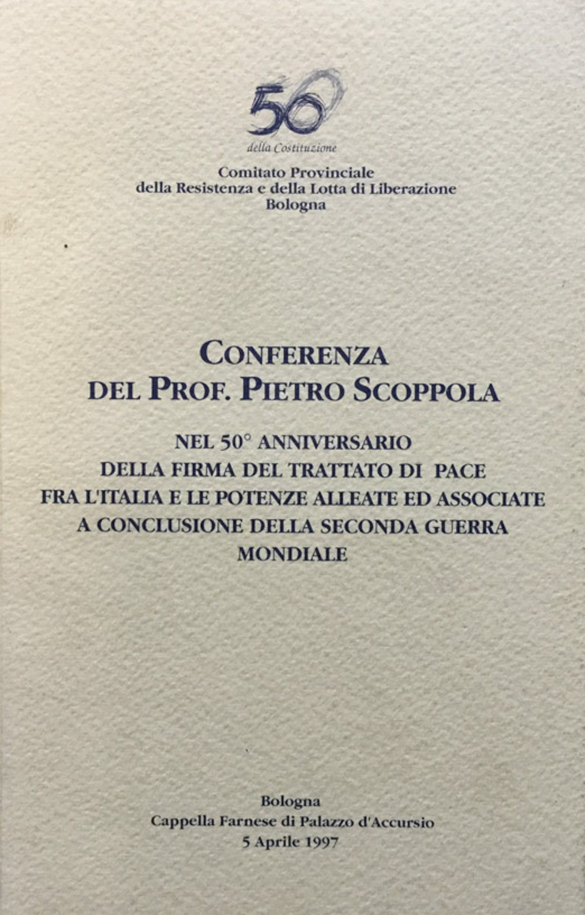 Conferenza del prof. Pietro Spinola nel 50^ anniversario della firma …