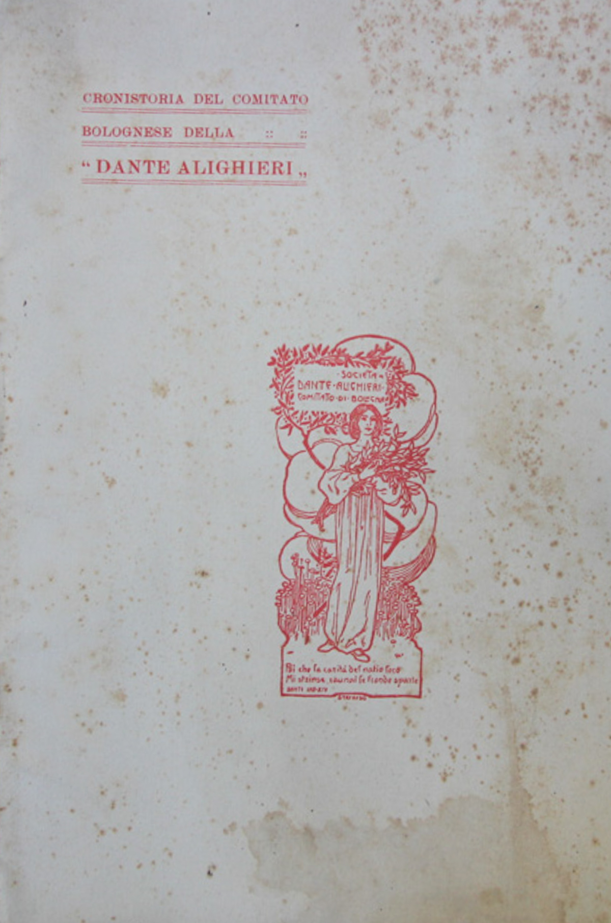 Cronistoria del Comitato bolognese della Dante Alighieri