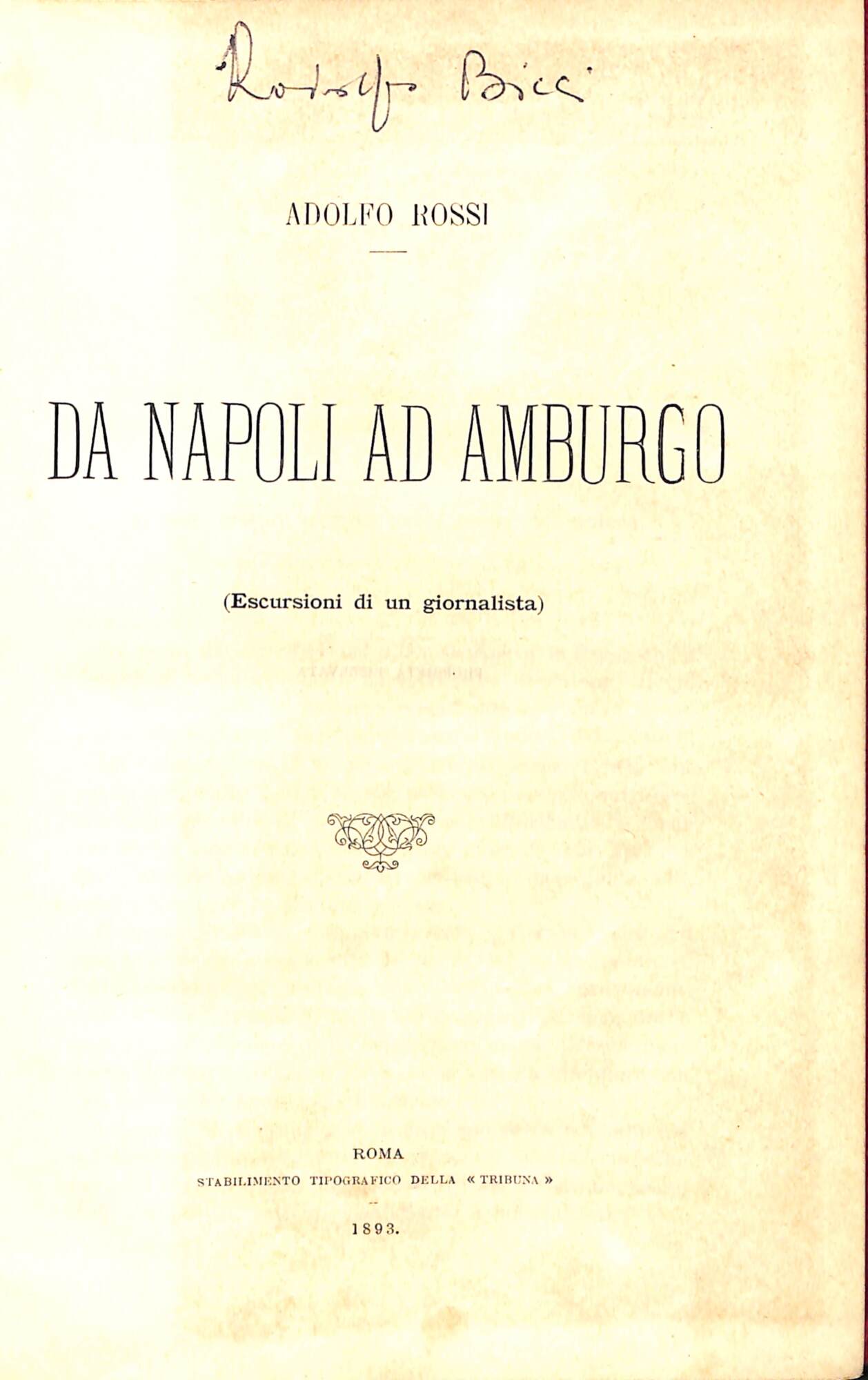 Da Napoli ad Amburgo : escursioni di un giornalista