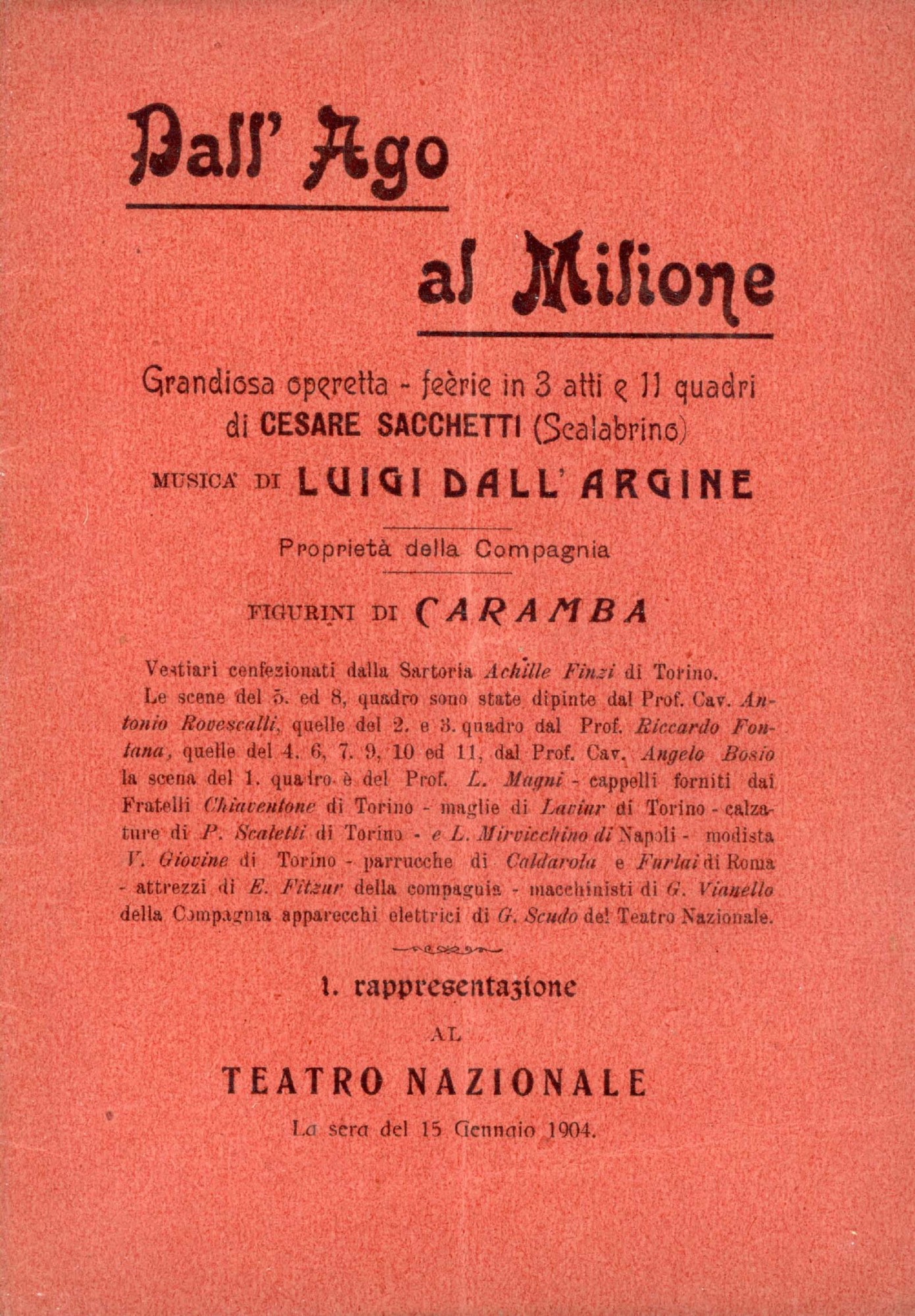 Dall'ago al milione. Serenata del torero