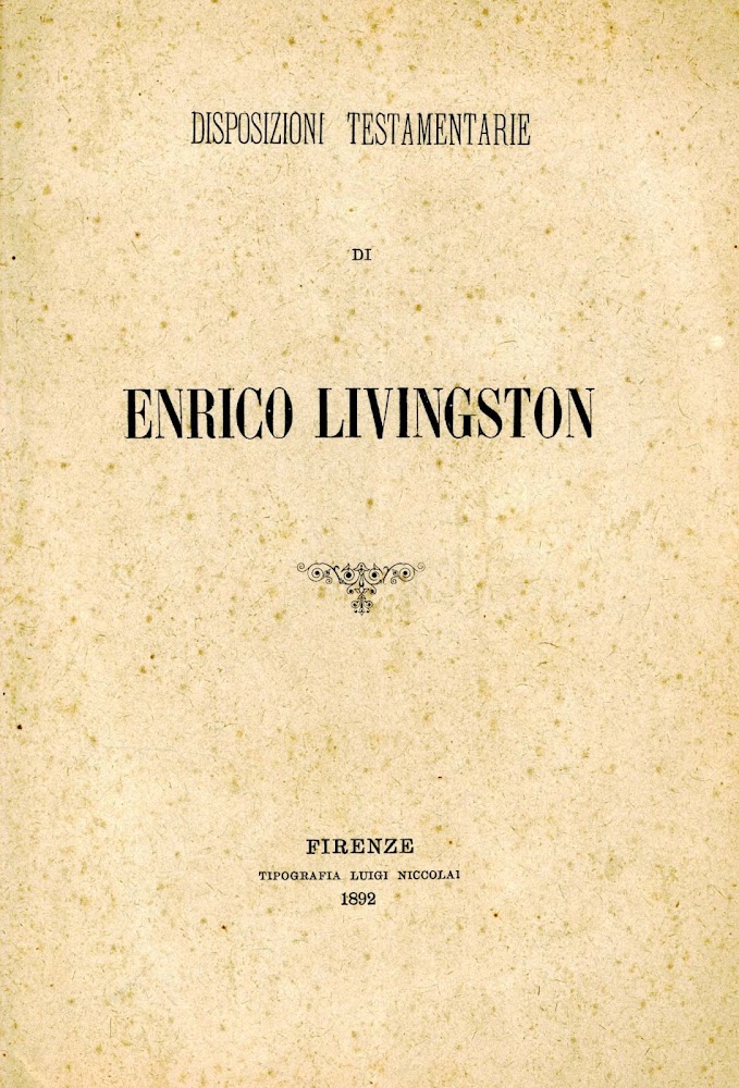 Disposizioni testamentarie di Enrico Livingston